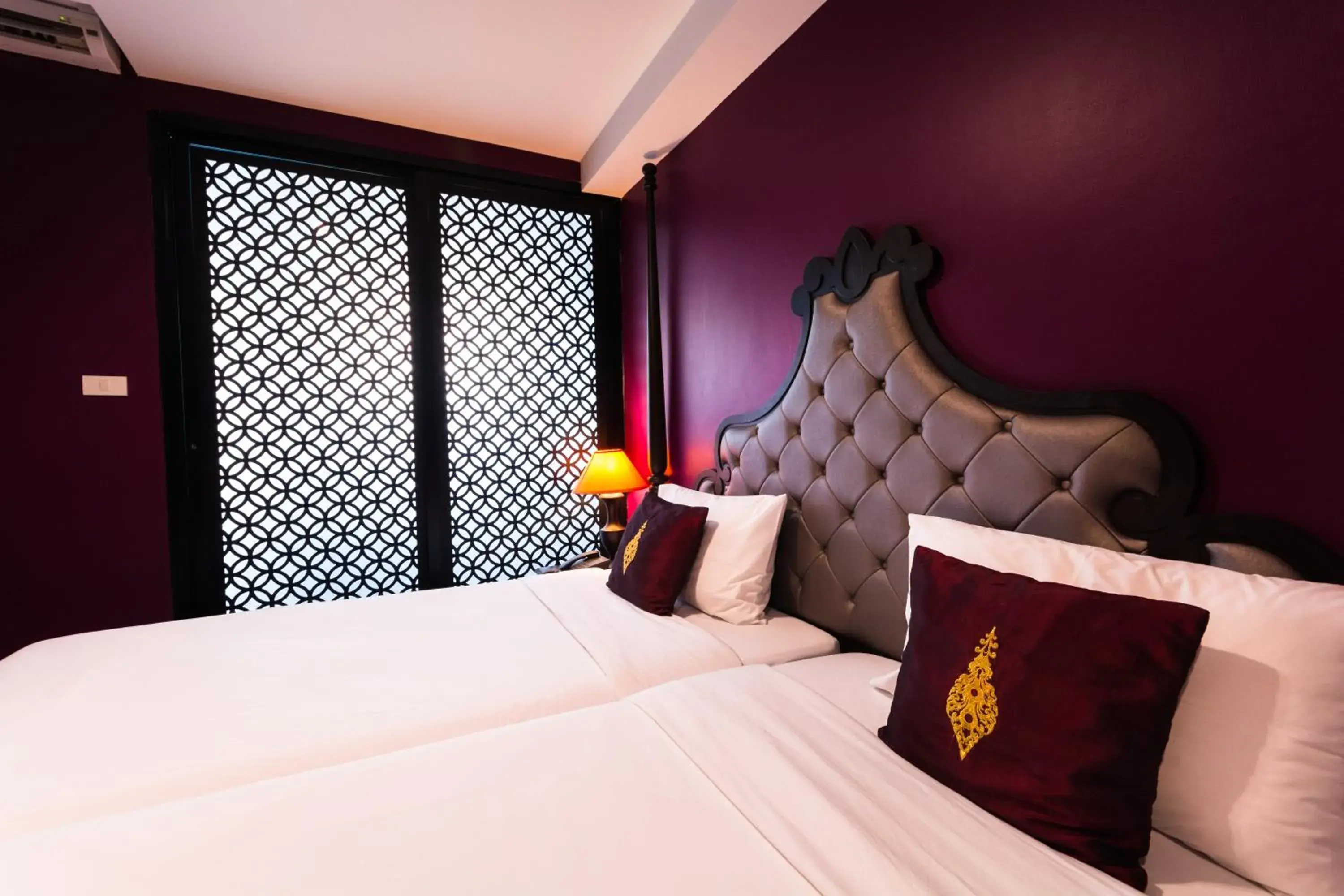 Bedroom, Bed in Violet Tower at Khaosan Palace