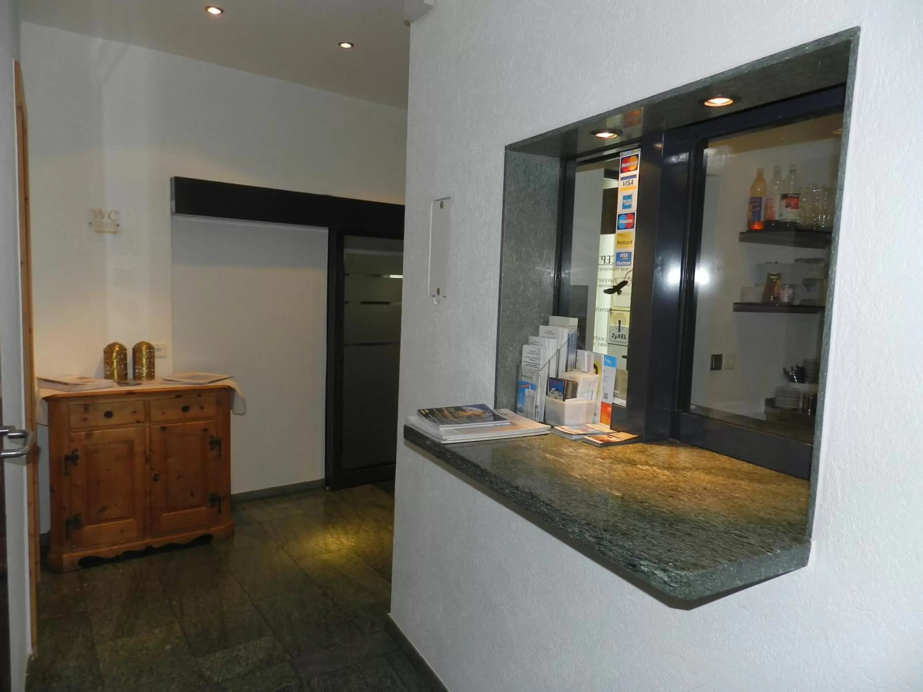 Lobby or reception, Kitchen/Kitchenette in Hotel Franziskaner