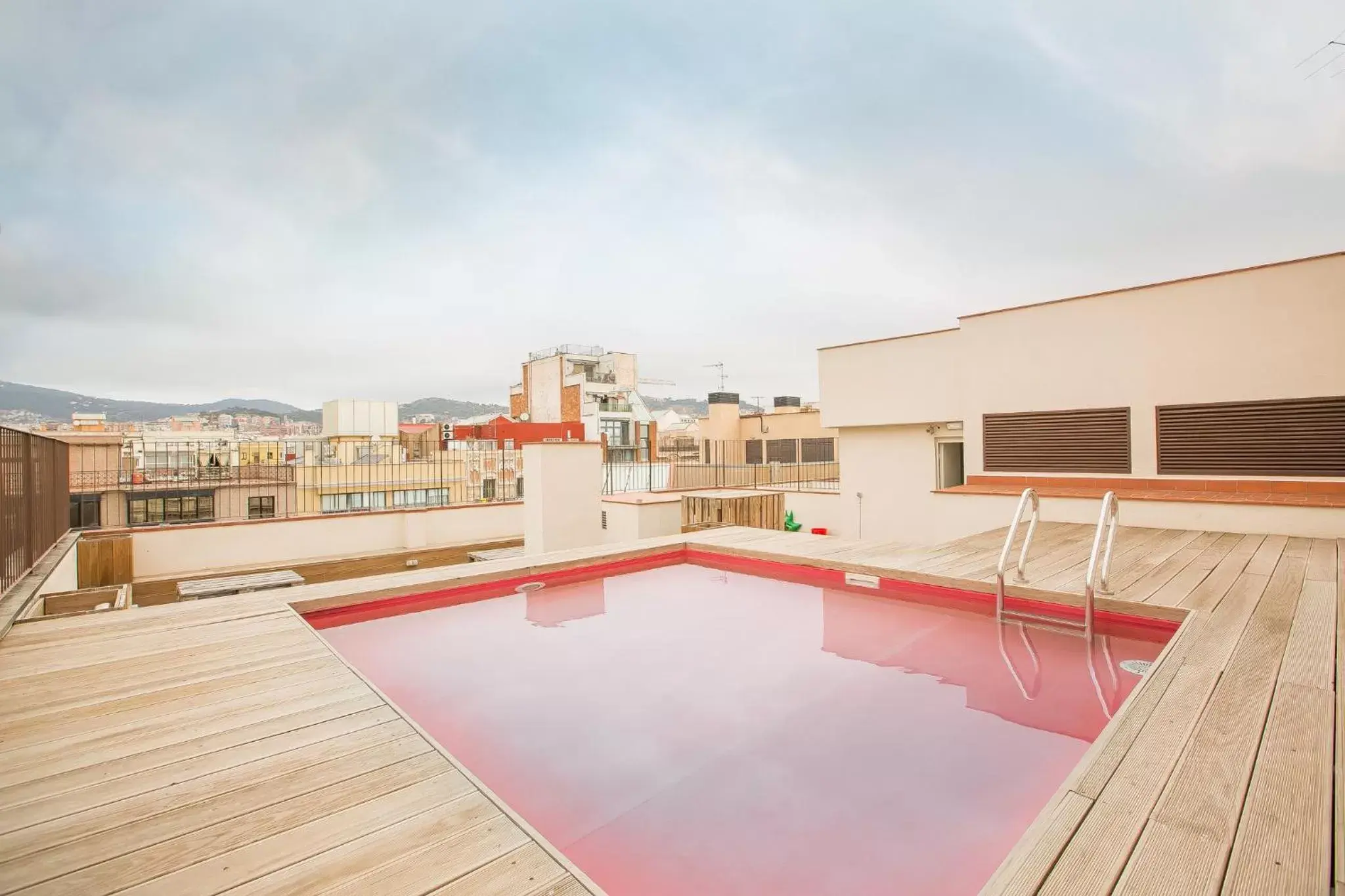 Balcony/Terrace, Swimming Pool in Yeah Barcelona Hostel
