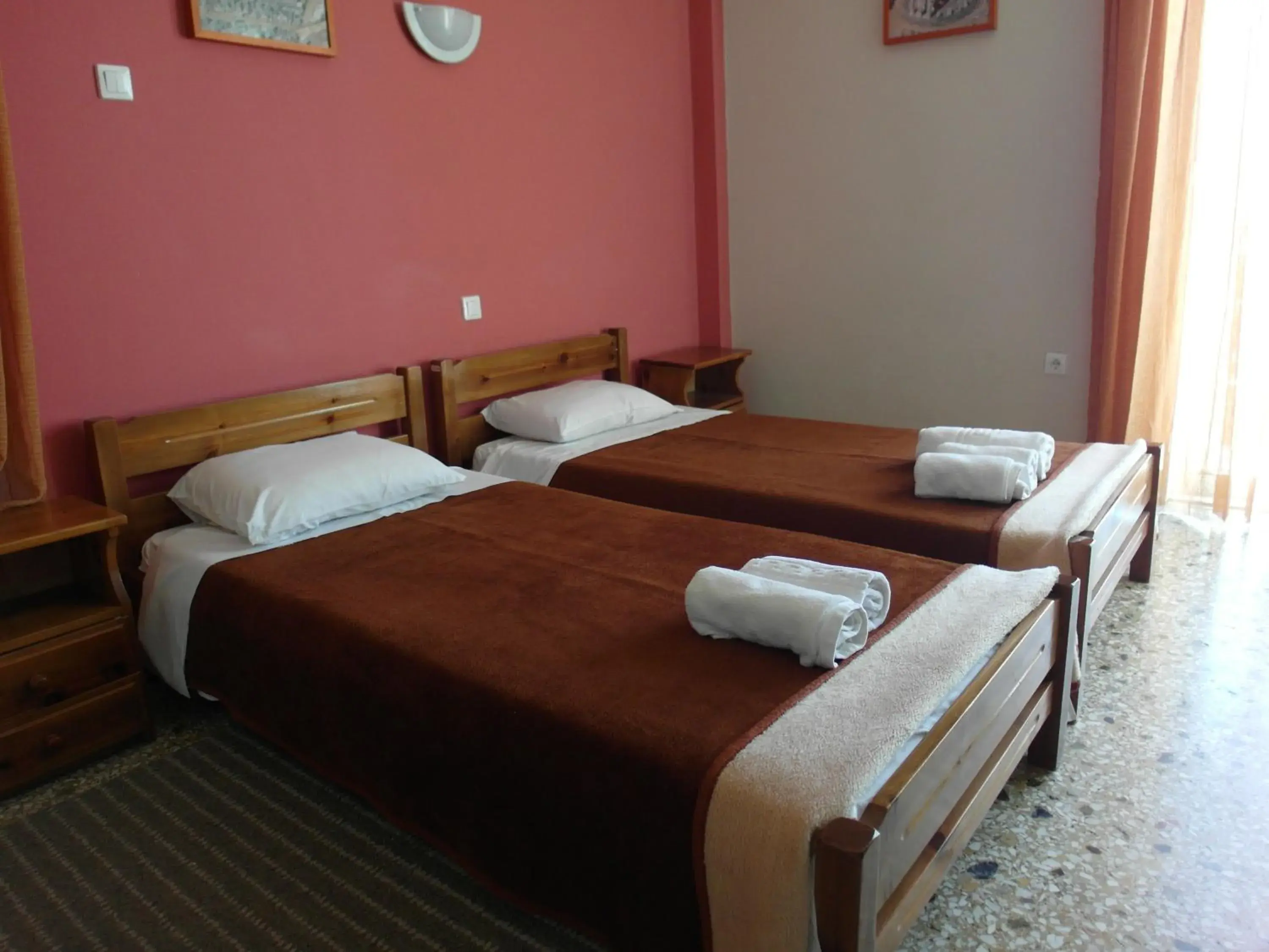 Bed in Hotel Alexandrion
