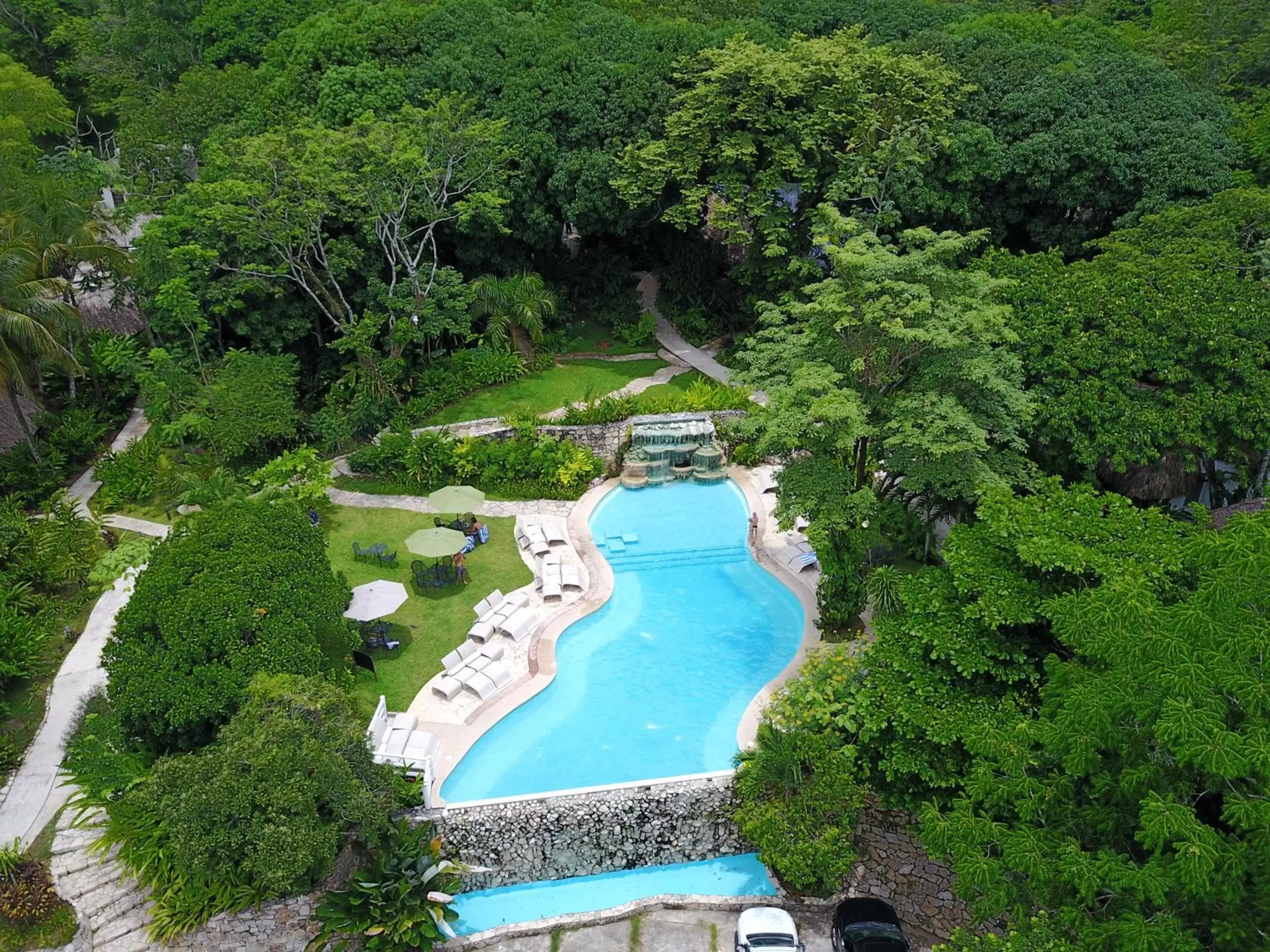 Swimming pool, Bird's-eye View in Hotel La Aldea del Halach Huinic