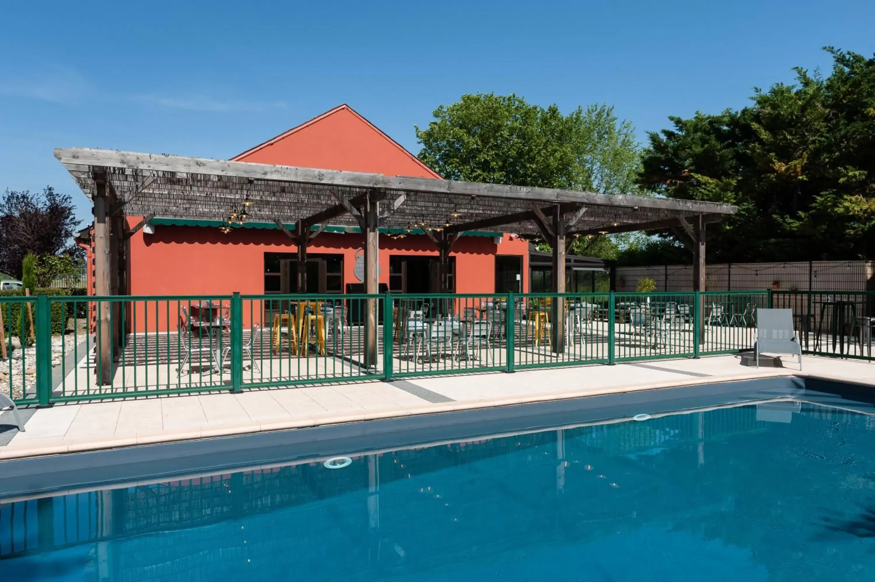 Patio, Swimming Pool in Campanile Beaune