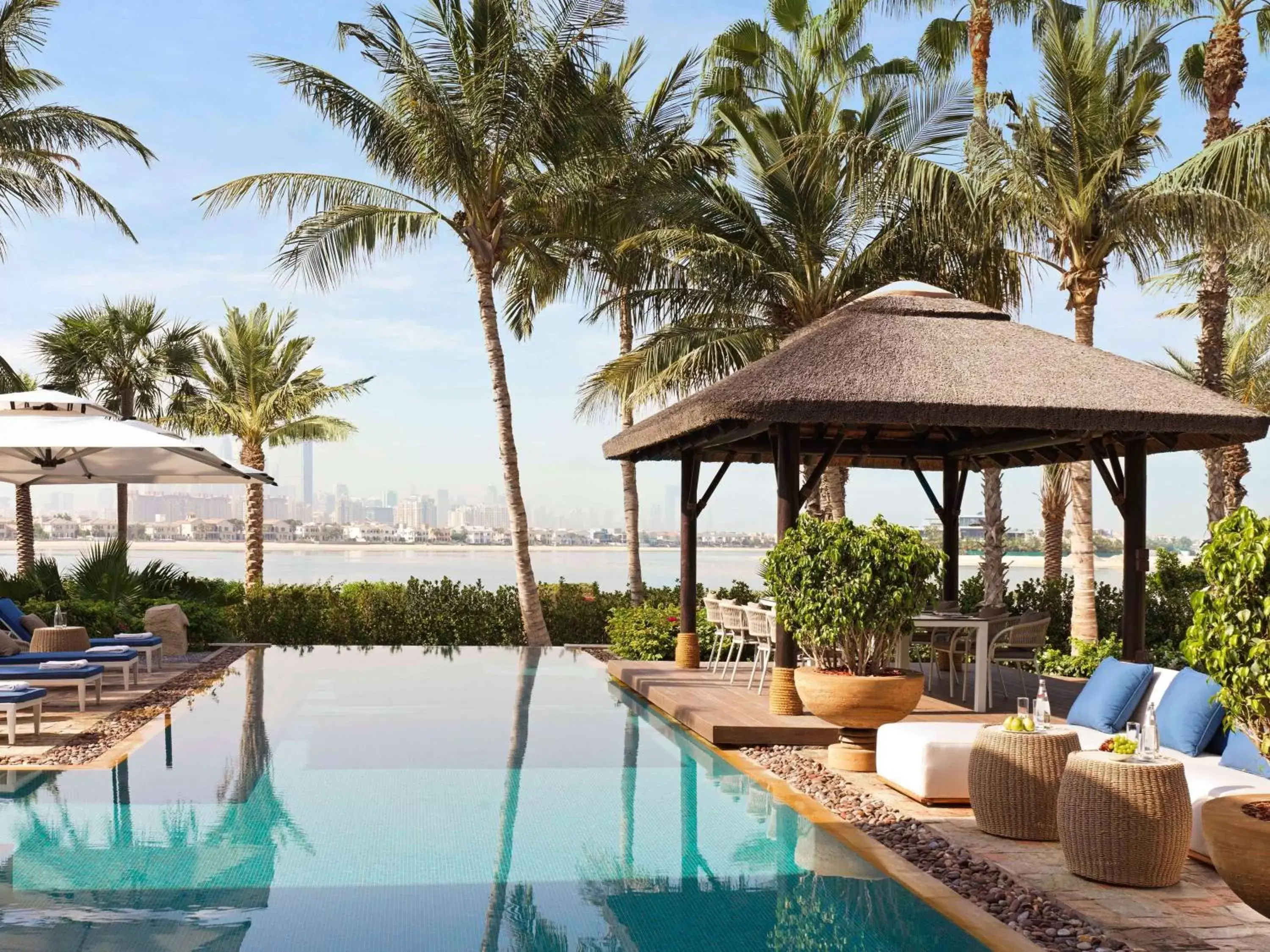 Bedroom, Swimming Pool in Sofitel Dubai The Palm Resort & Spa