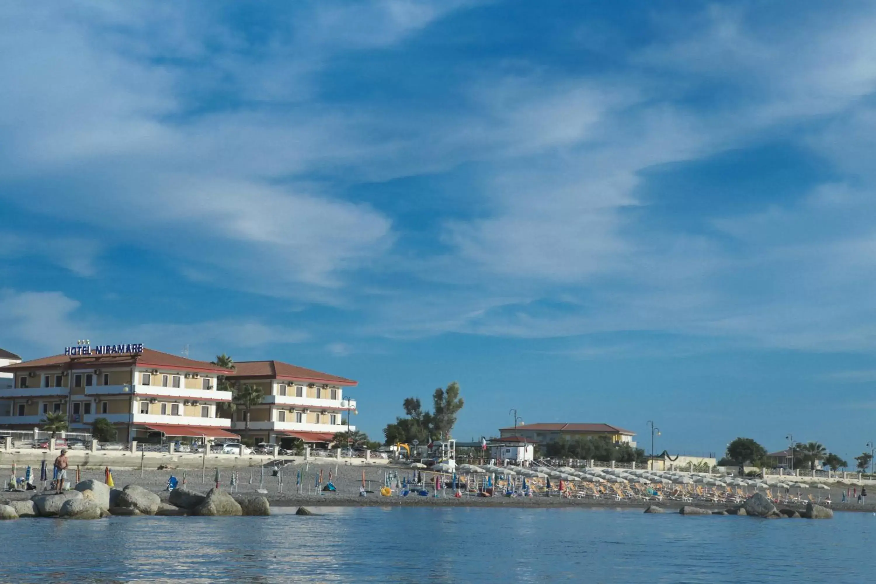 Beach, Property Building in Hotel Miramare