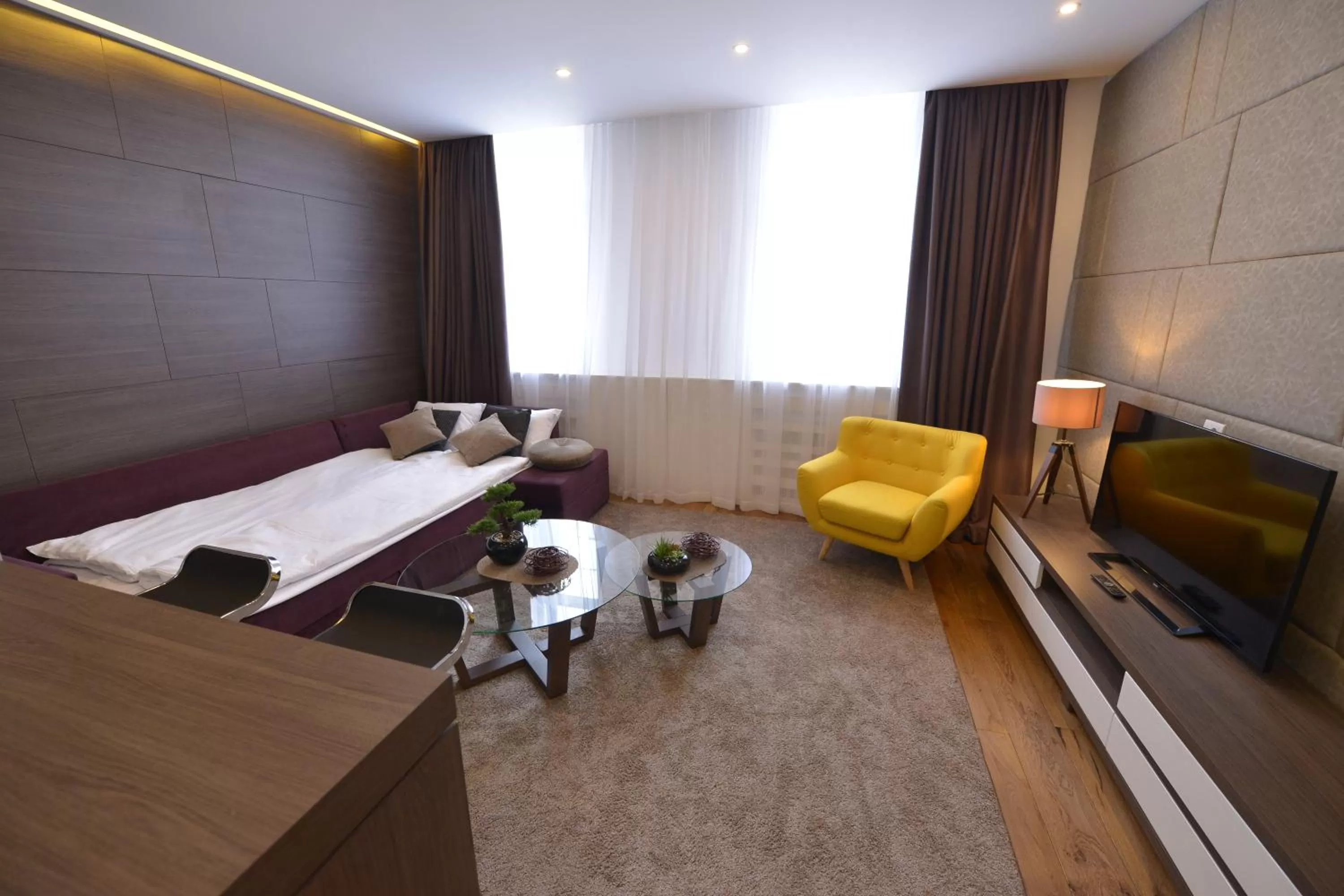 Living room, Bed in Boutique Rooms