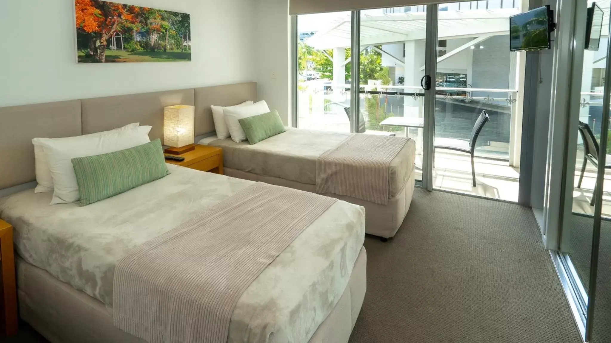 Bedroom, Bed in Vision Apartments