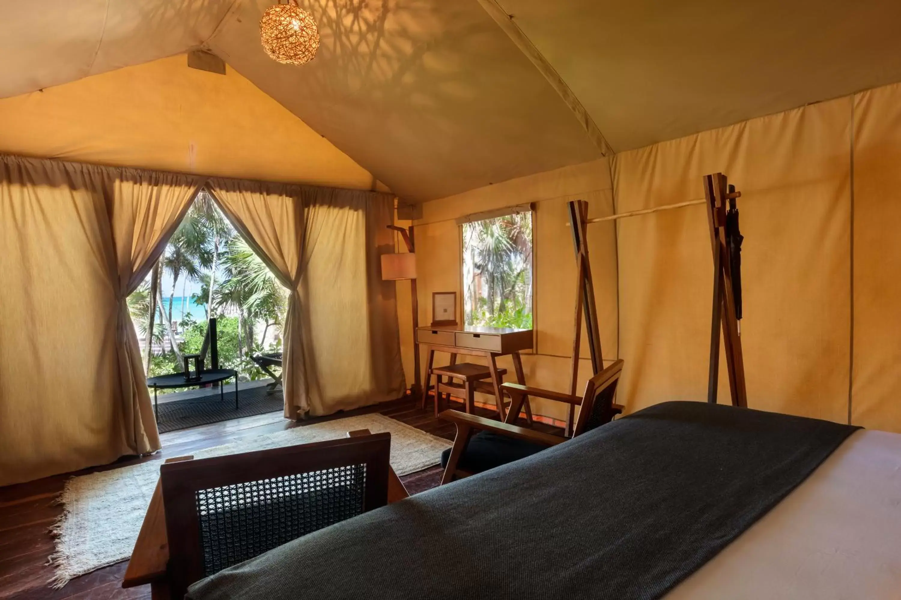 Bed, Seating Area in Our Habitas Tulum