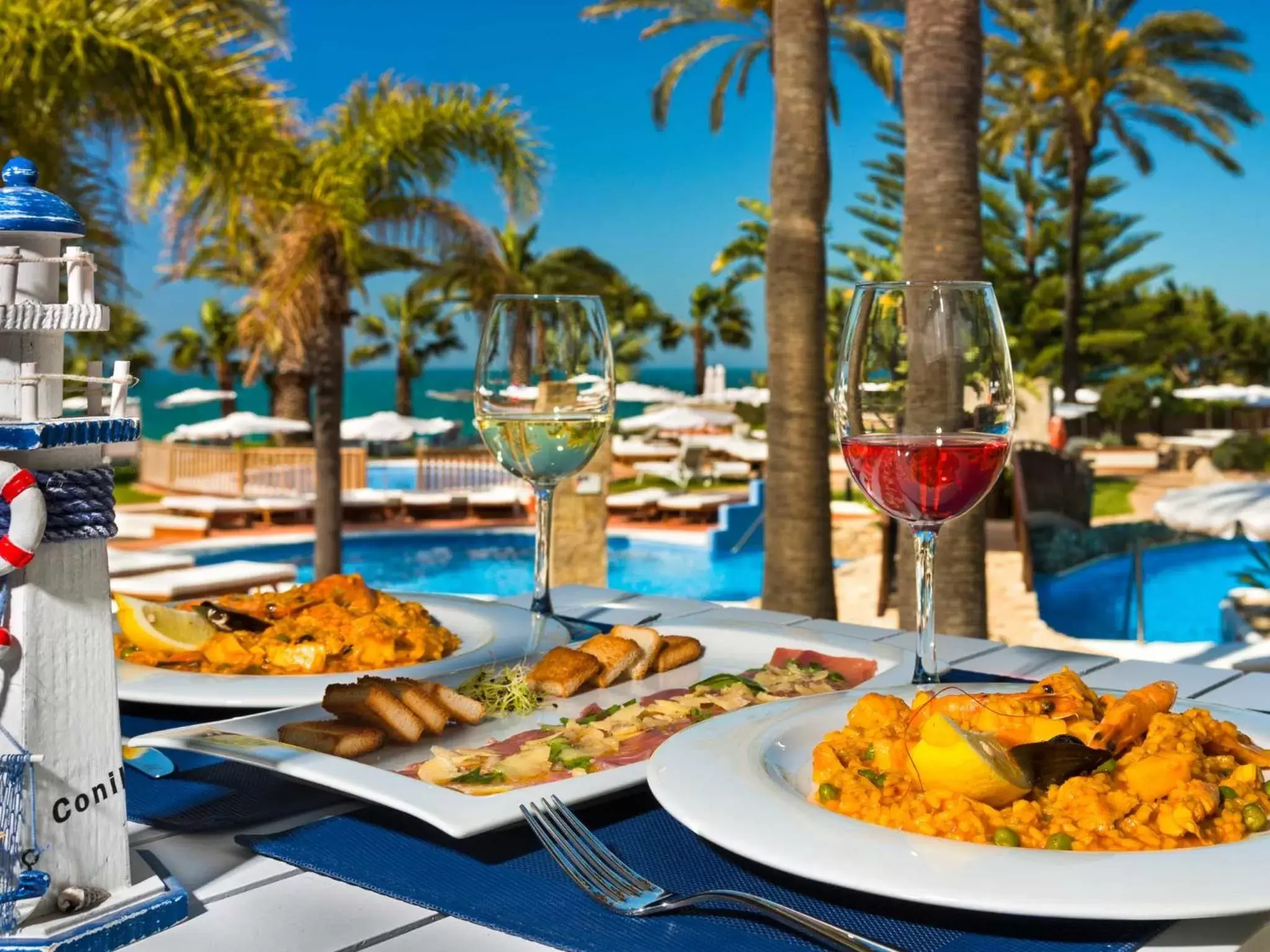 Food close-up, Lunch and Dinner in Hotel Fuerte Conil-Resort