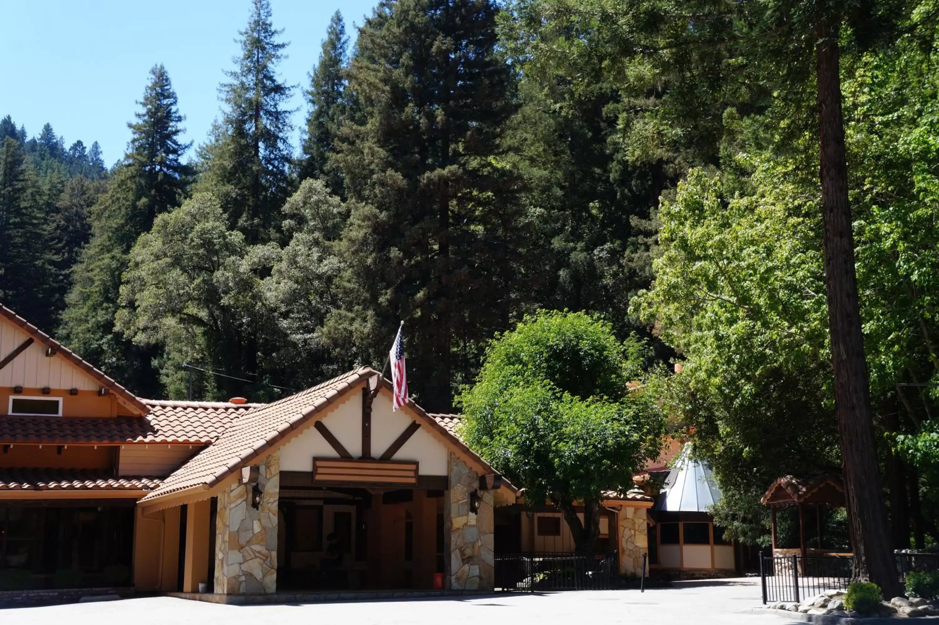 Facade/entrance, Property Building in The Historic Brookdale Lodge, Santa Cruz Mountains