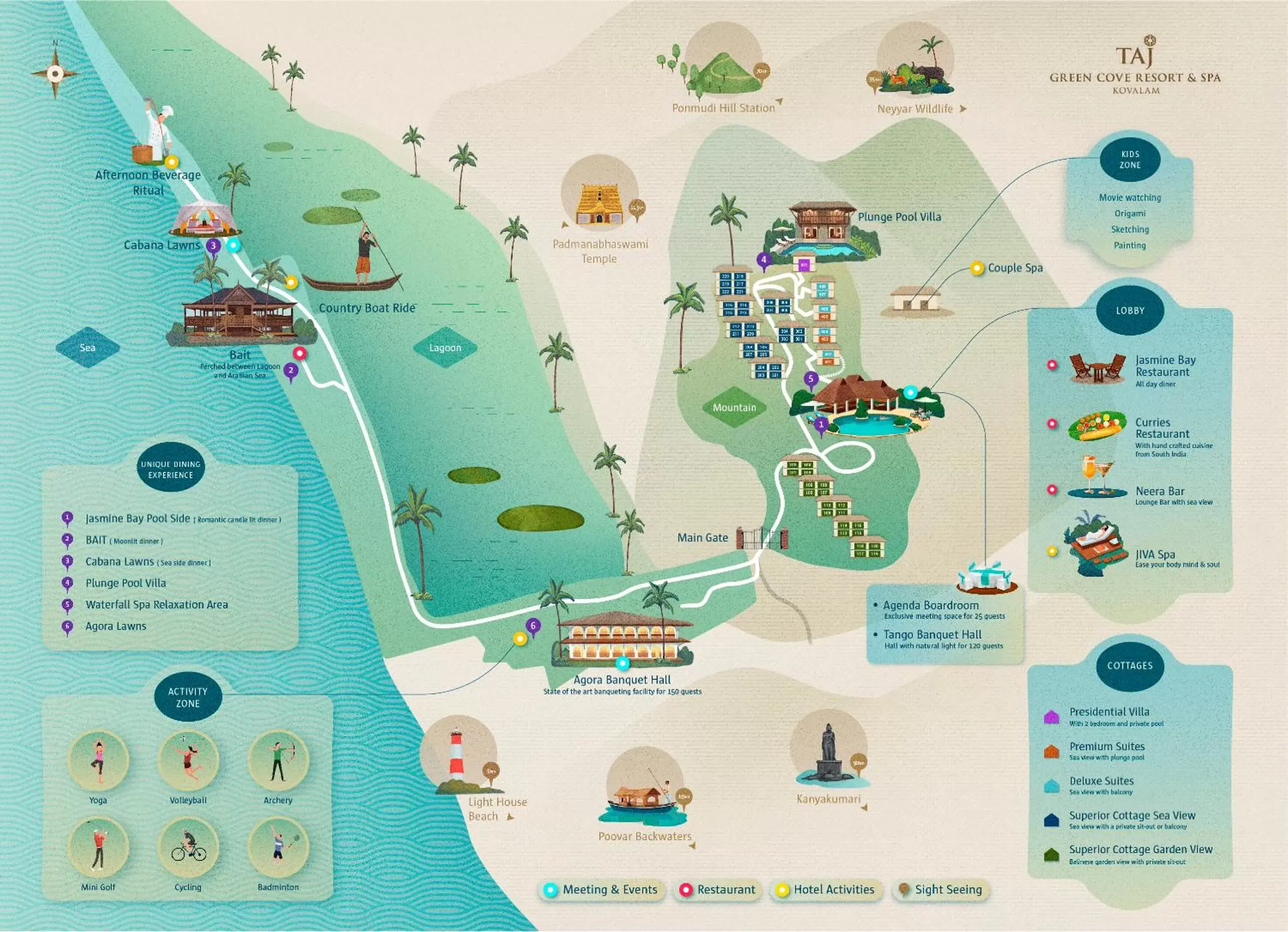 Bird's eye view, Floor Plan in Taj Green Cove Resort and Spa Kovalam