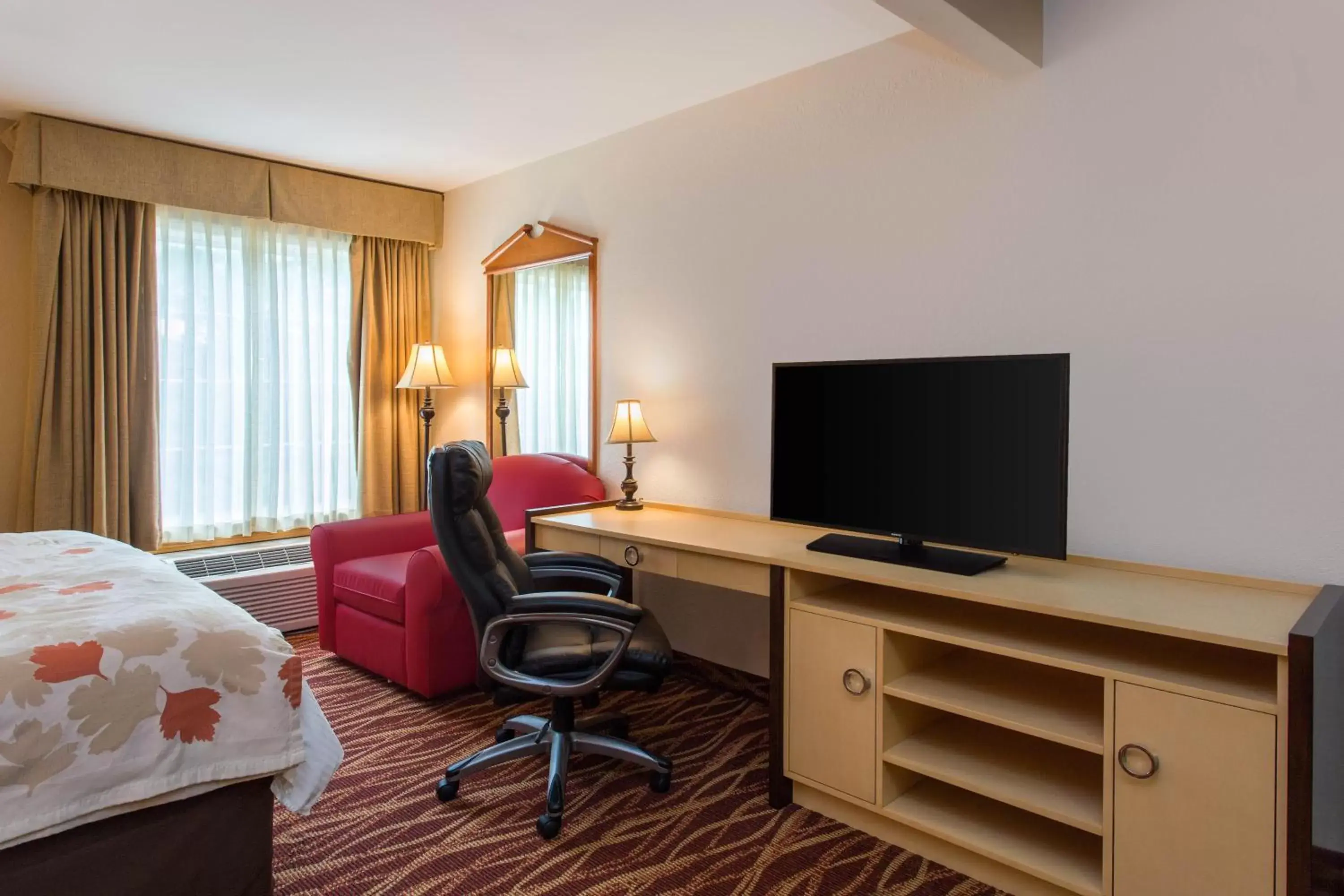TV and multimedia, Bed in Hawthorn Suites by Wyndham Allentown-Fogelsville TV and multimedia, Bed in Hawthorn Suites by Wyndham Allentown-Fogelsville