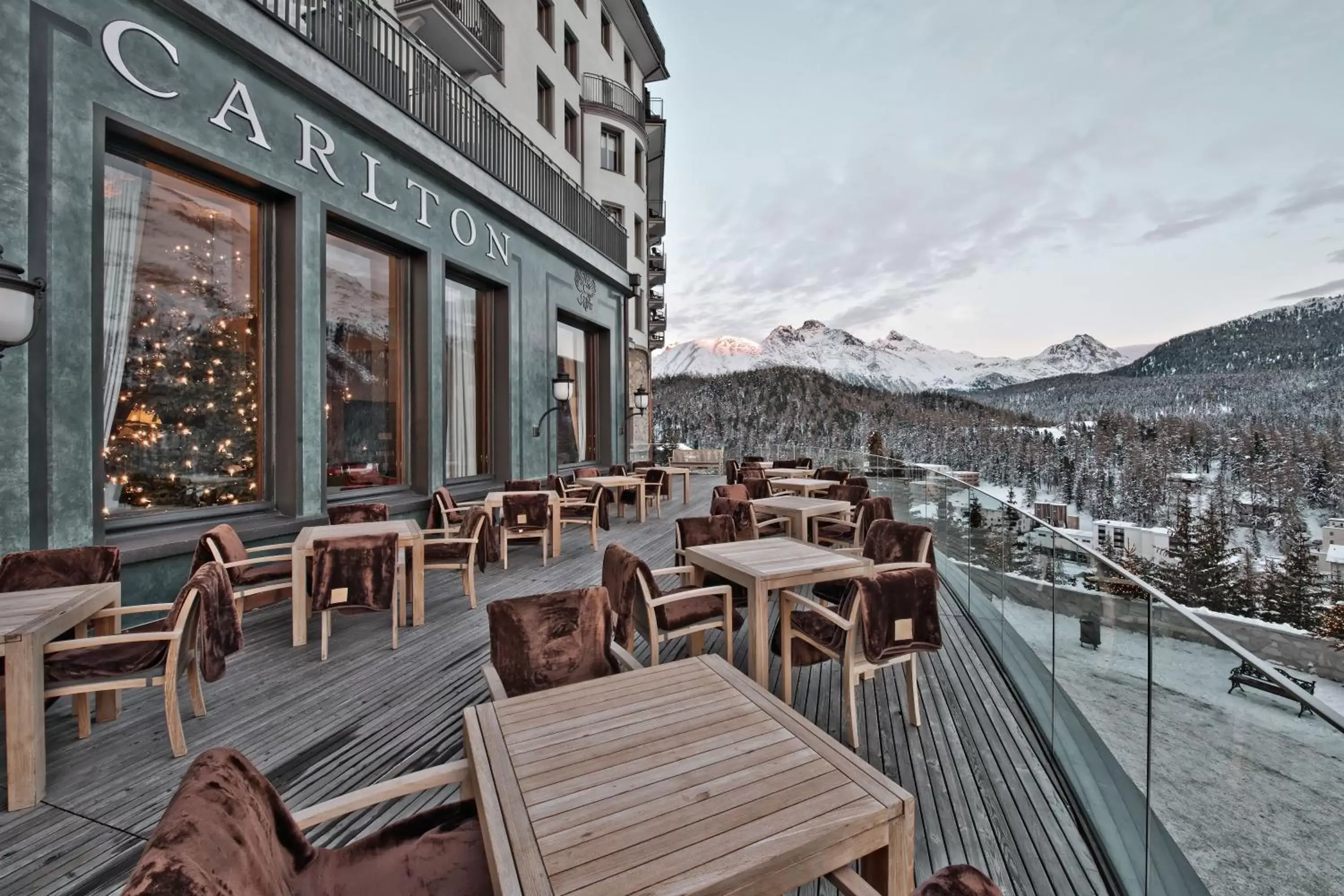 Sunset in Carlton Hotel St Moritz - The Leading Hotels of the World