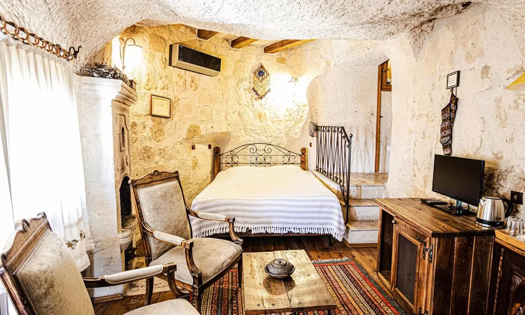 Bed in Kelebek Special Cave Hotel & Spa