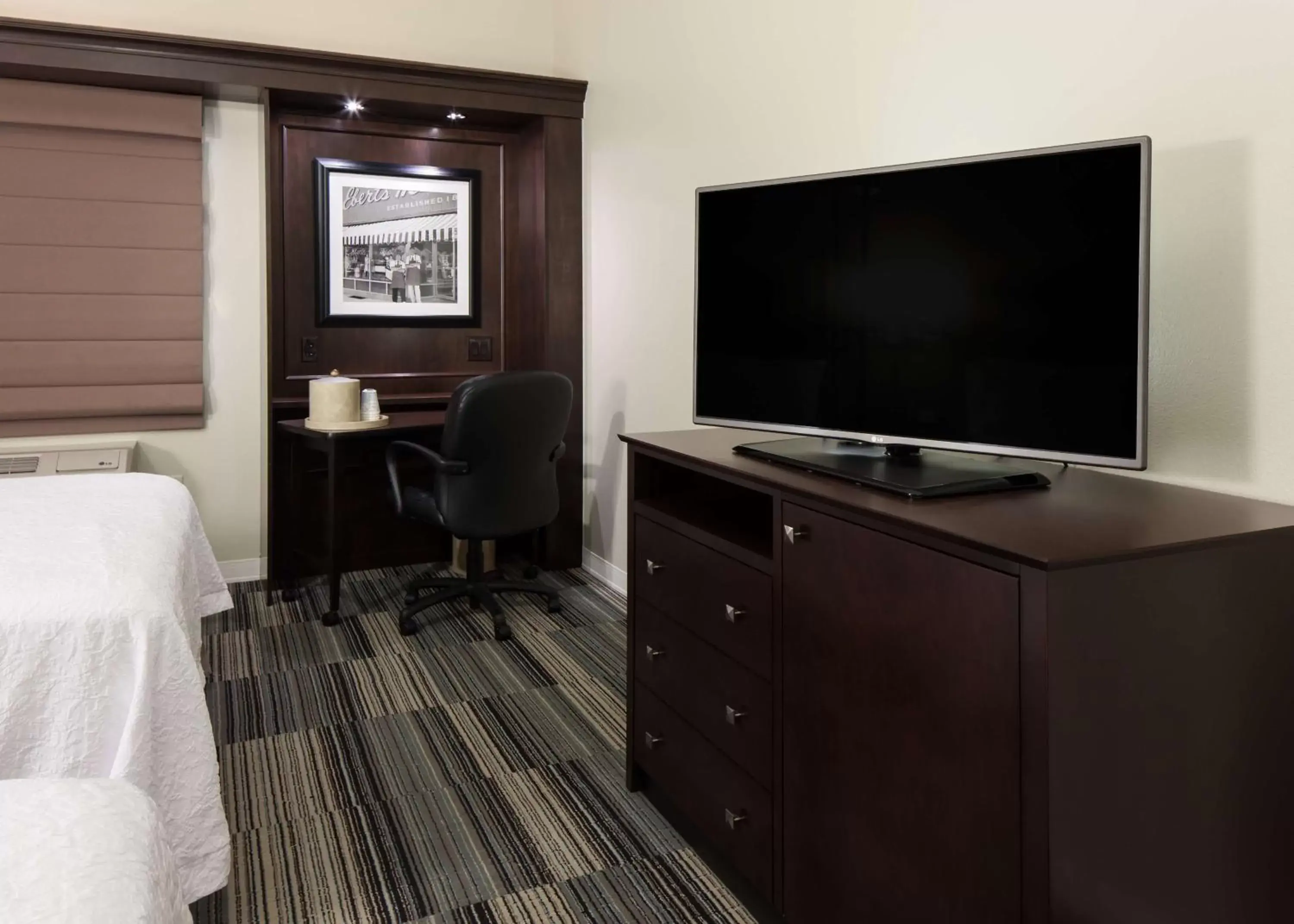 Bed, TV/Entertainment Center in Hampton Inn & Suites Omaha-Downtown