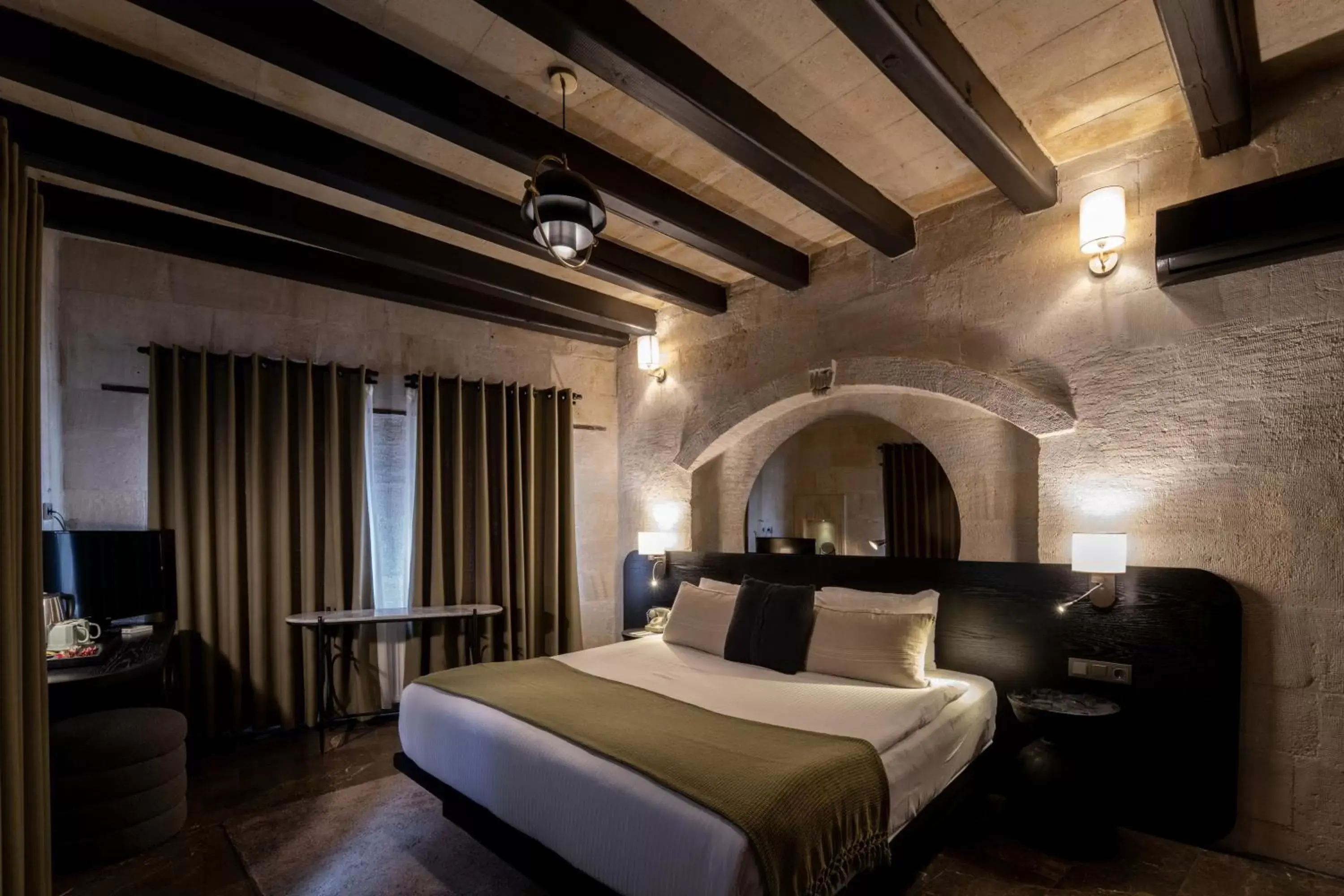 Bedroom, Bed in Artemis Cave Suites & Spa- Adults Only