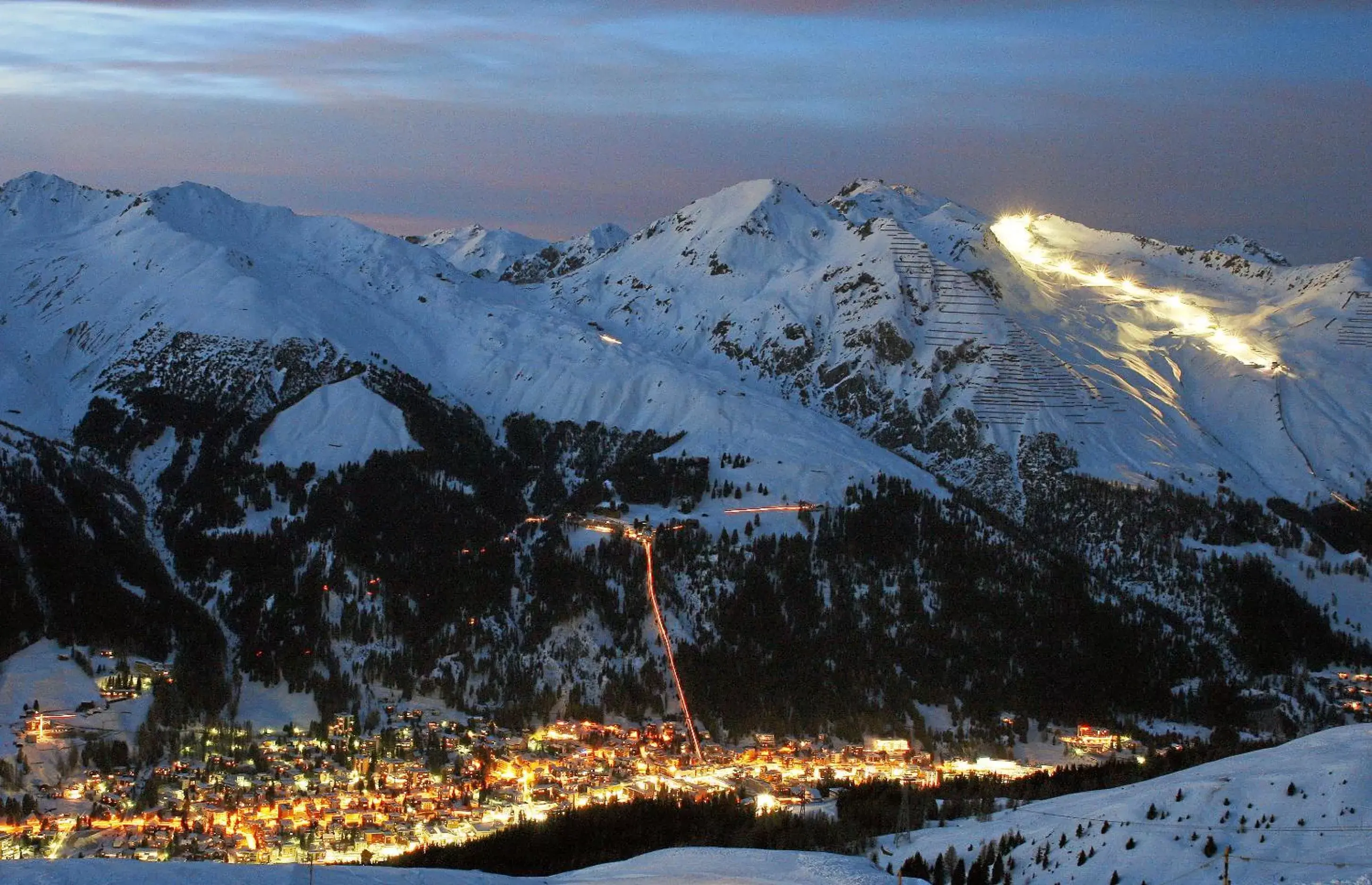 View (from property/room), Winter in Schatzalp Hotel