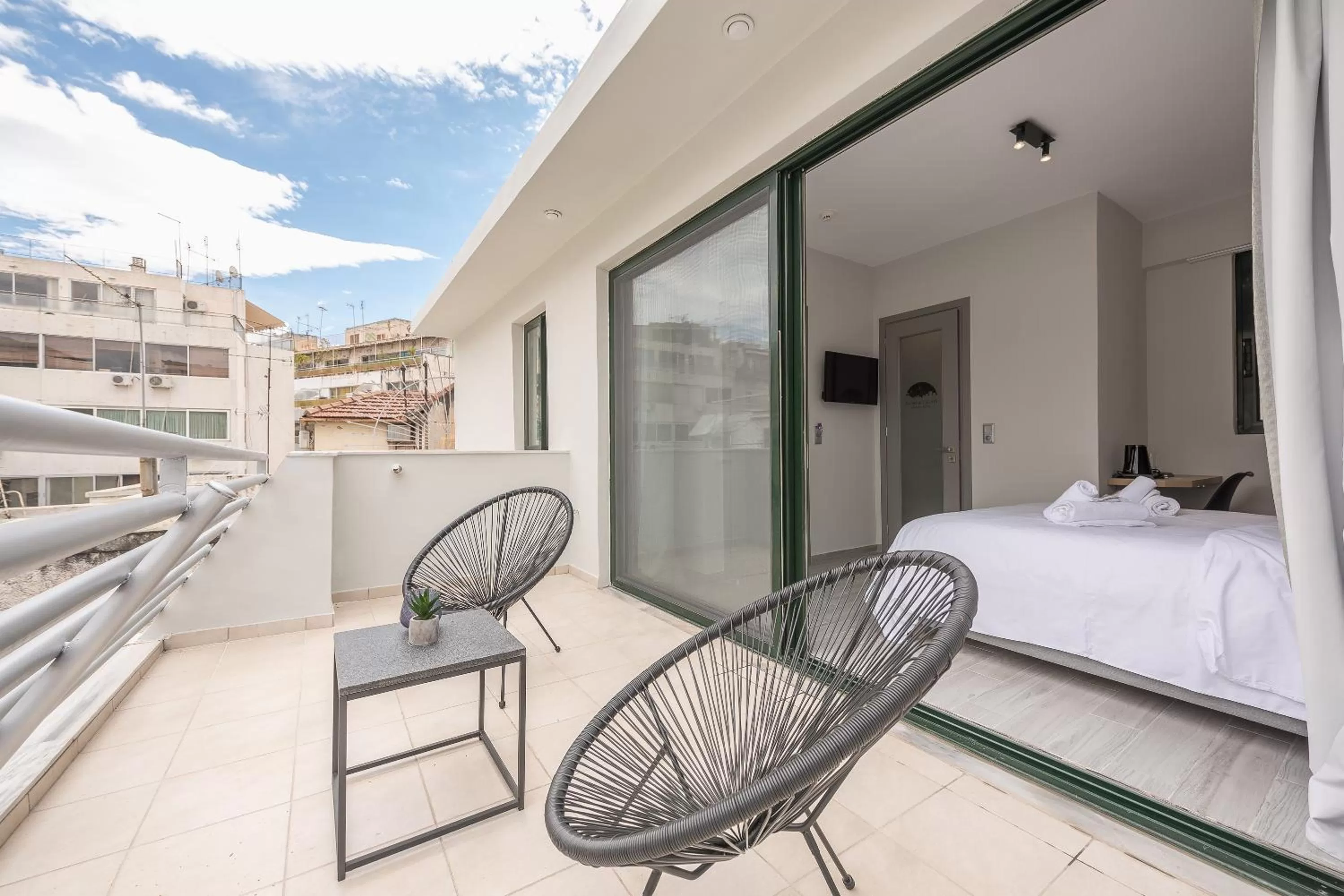 Balcony/Terrace, Bed in Athens Lights