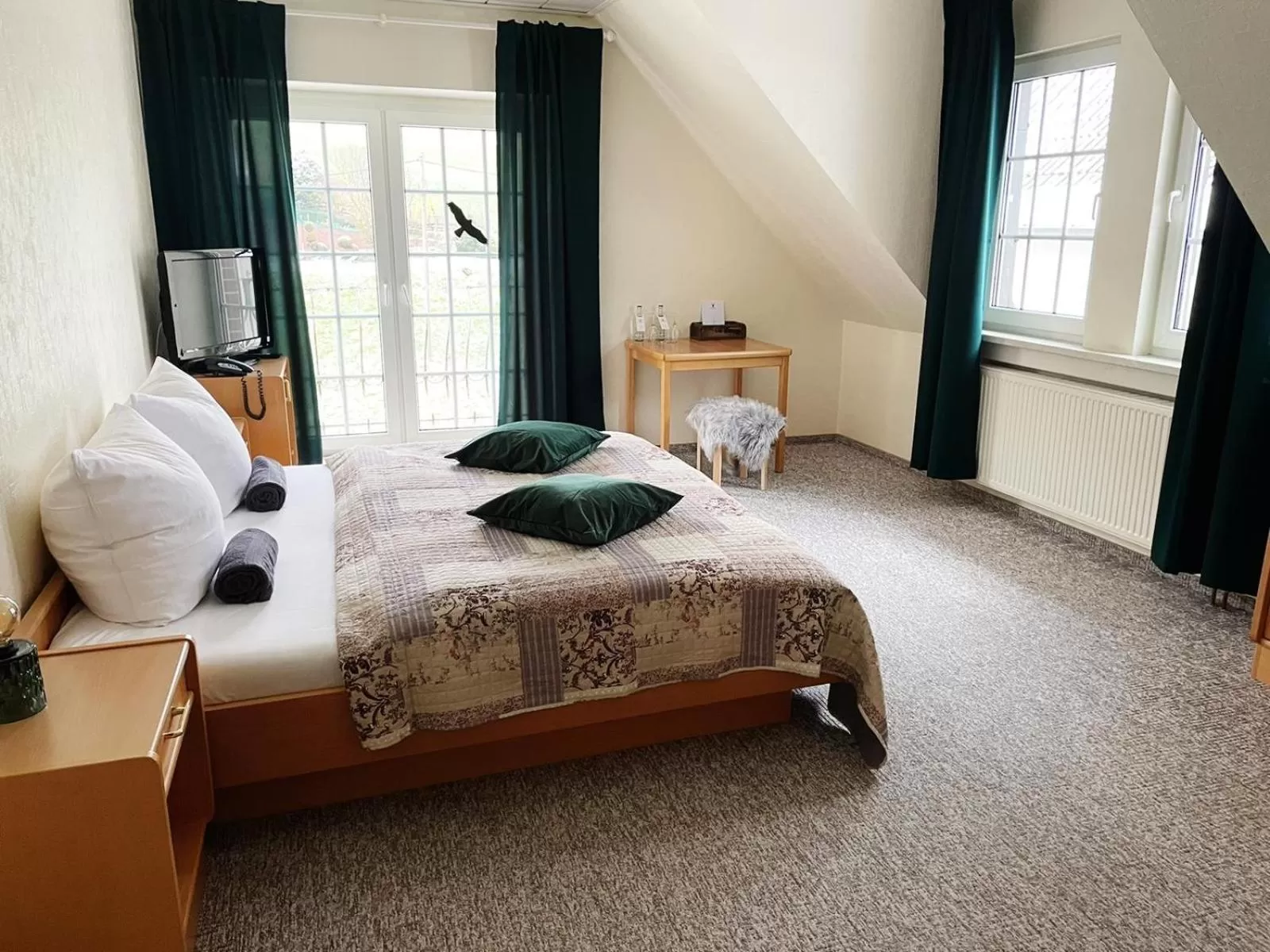 Bed in Hotel Rehkitz