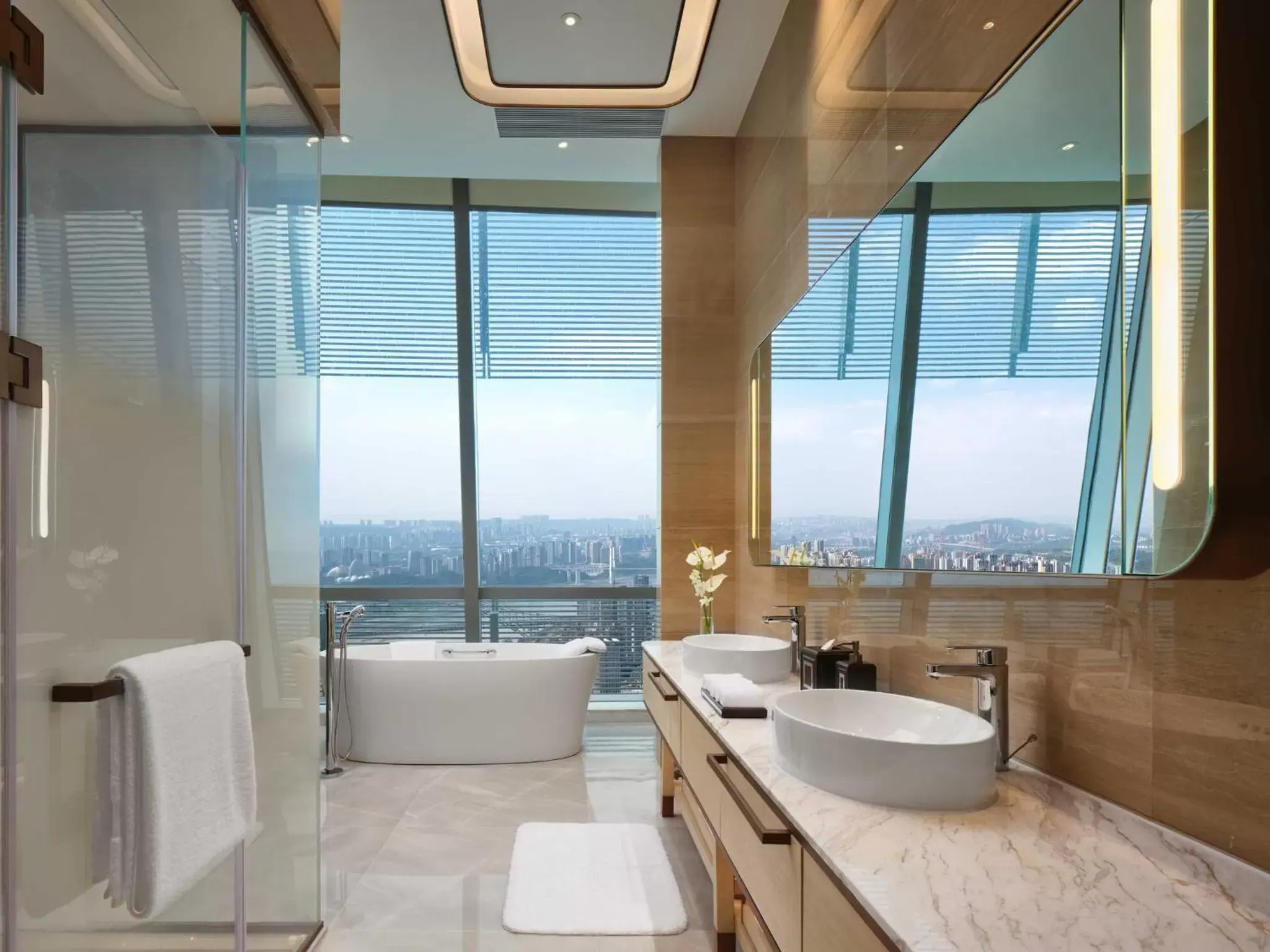 Bedroom, Bathroom in InterContinental Chongqing Raffles City, an IHG Hotel