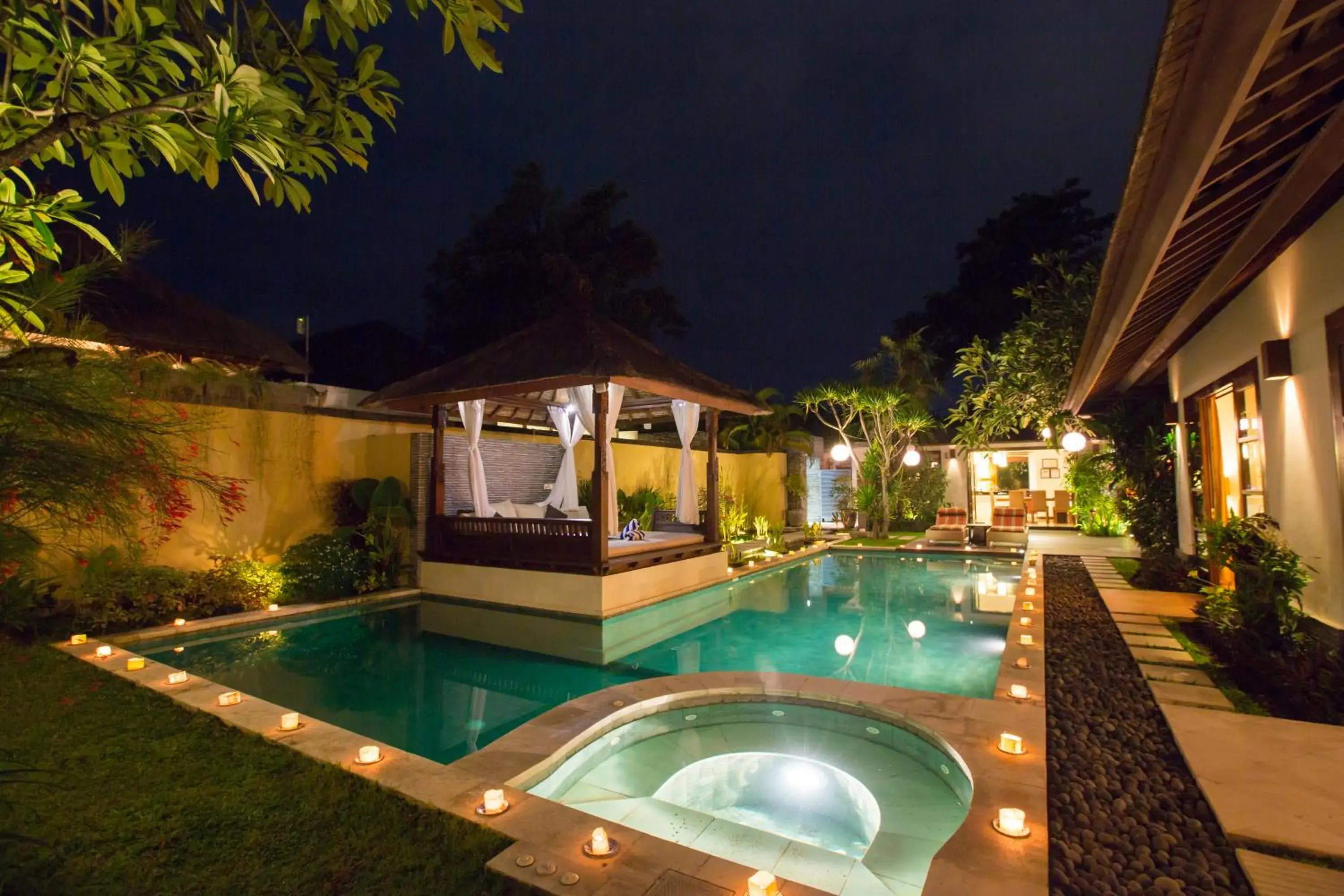 Night, Swimming Pool in Villa Seriska Satu Sanur