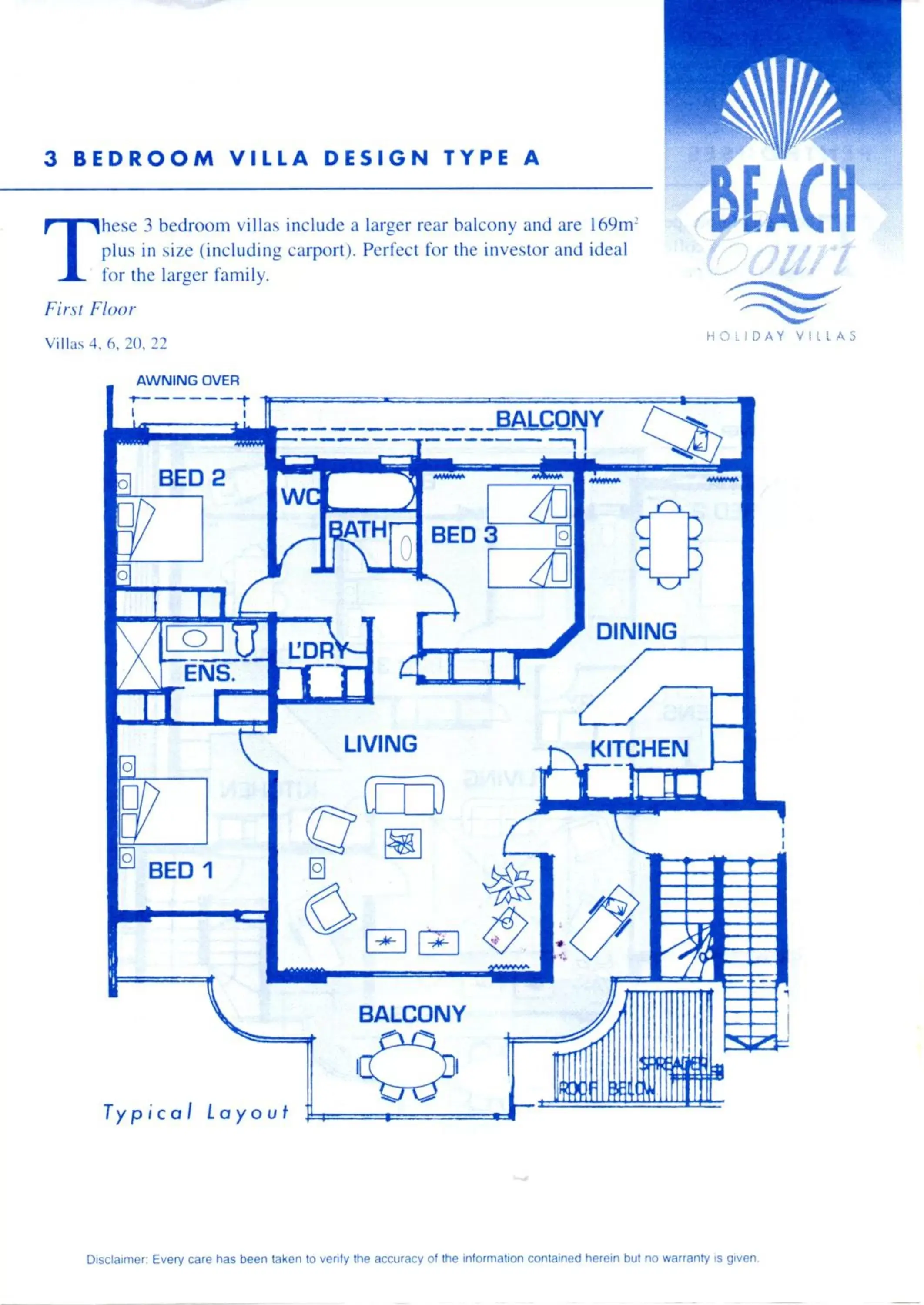 Floor Plan in at Beach Court Holiday Villas