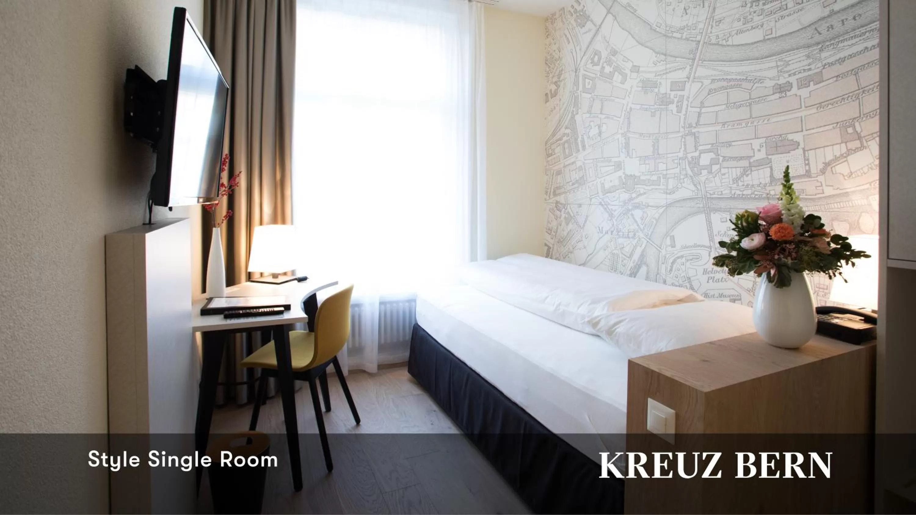 Photo of the whole room, Bed in Kreuz Bern Modern City Hotel