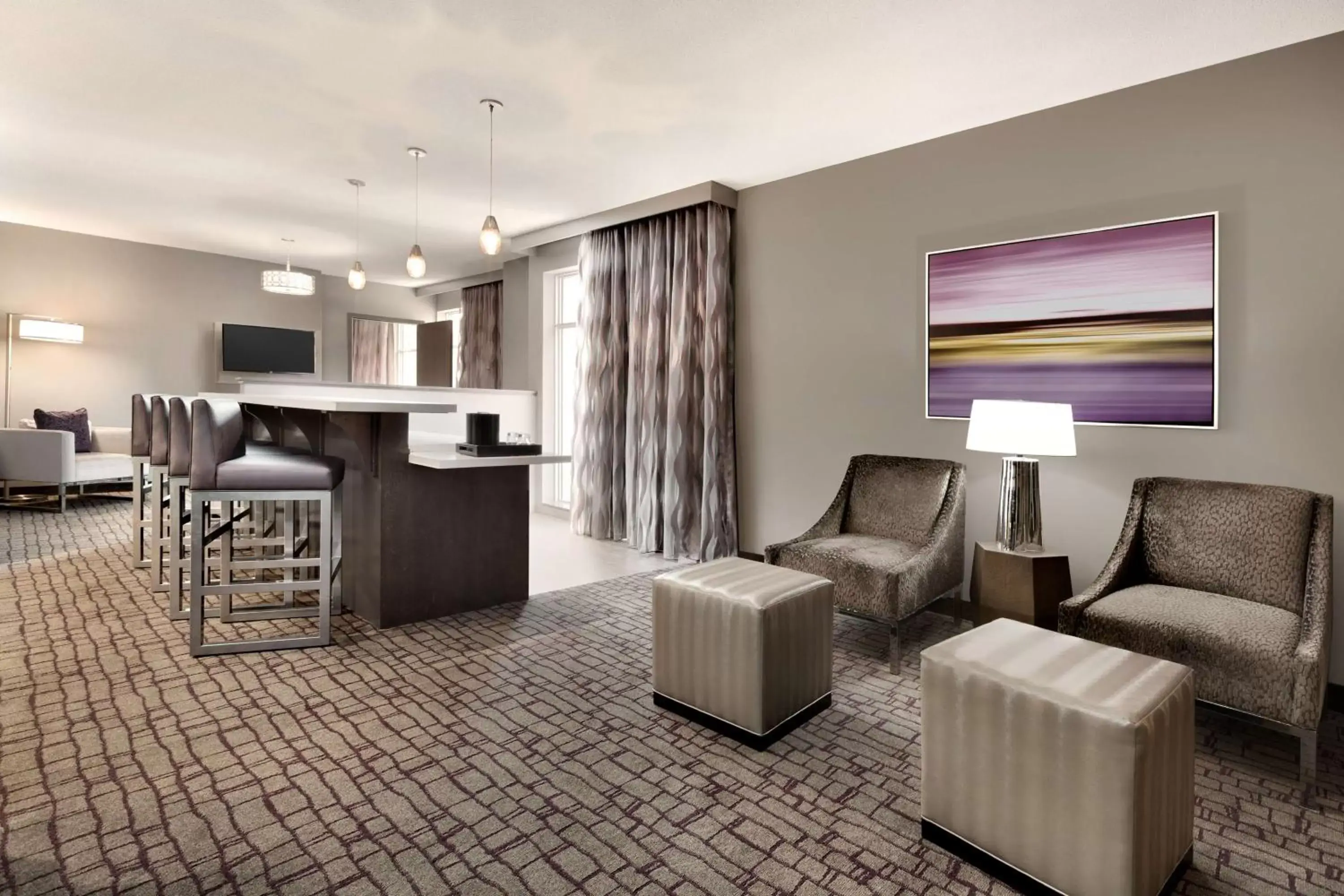 Living room, Seating Area in Embassy Suites by Hilton Charlotte Uptown