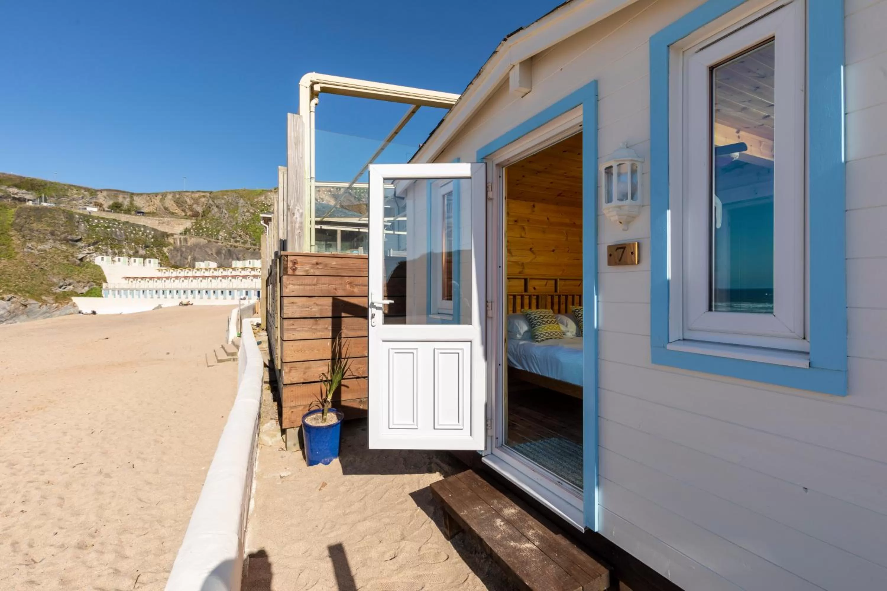 Balcony/Terrace in Tolcarne Beach Colonial Restaurant and Rooms