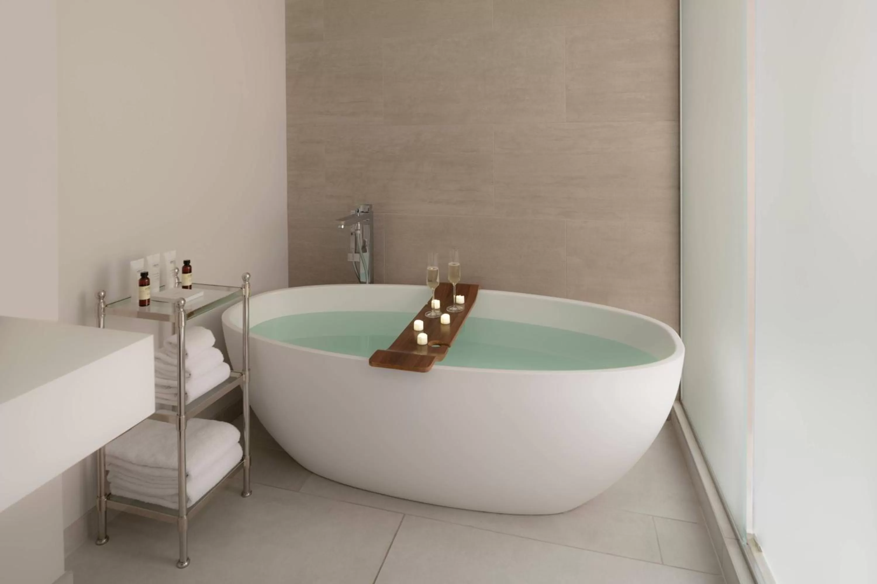 Bathroom in The Row Hotel at Assembly Row, Autograph Collection