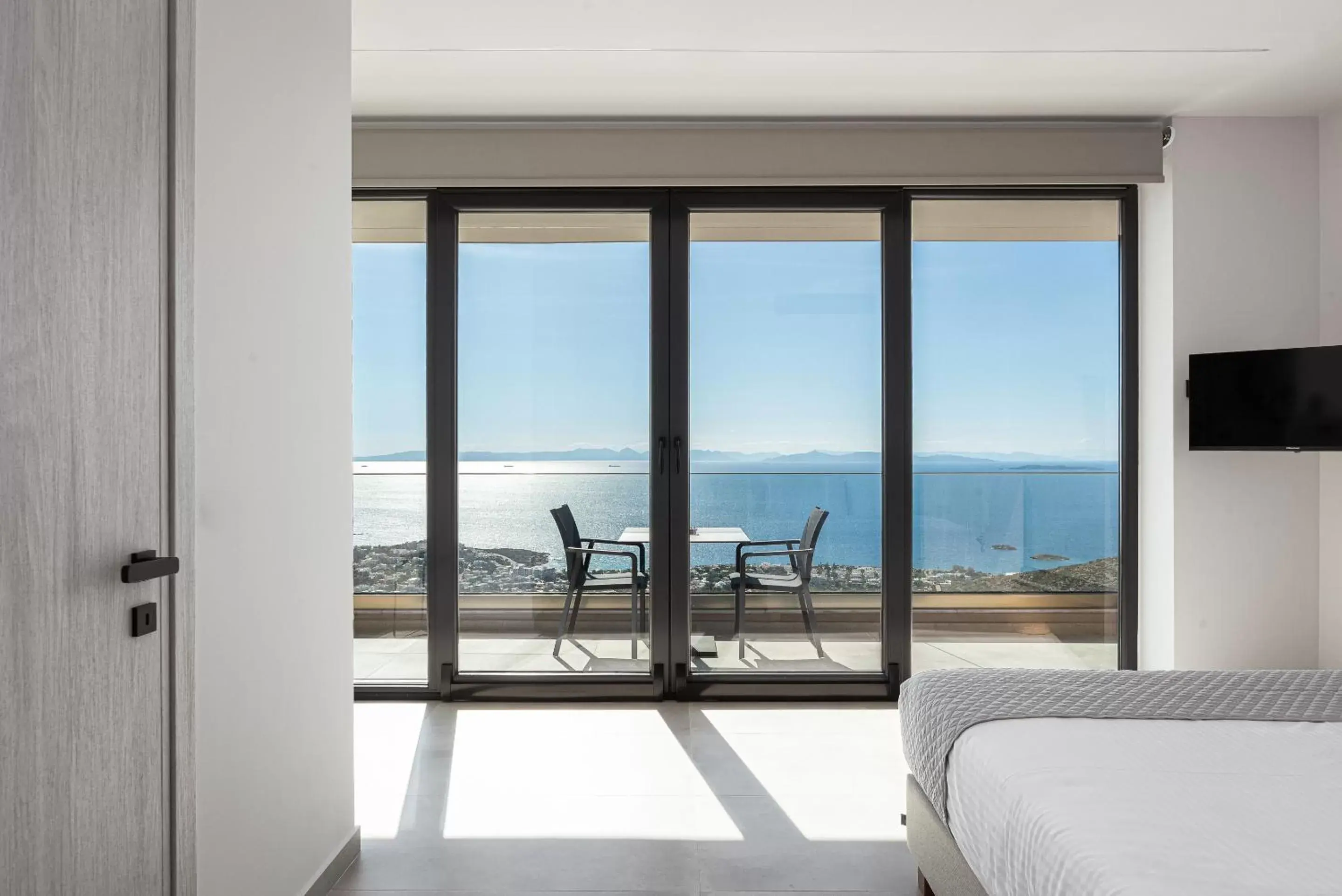 Bed, Sea View in Saronida Hills