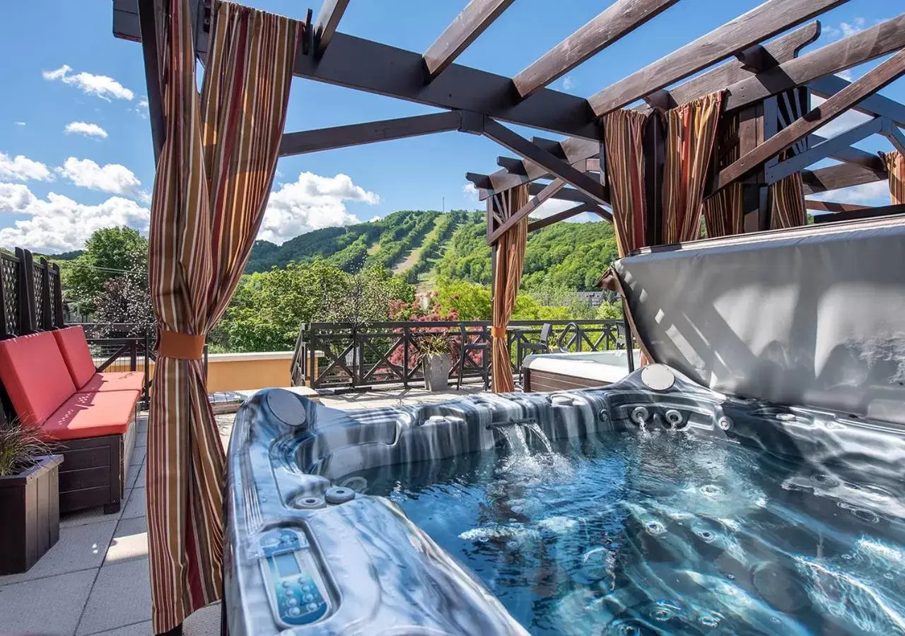 Hot Tub, Swimming Pool in Hotel Chateau Bromont