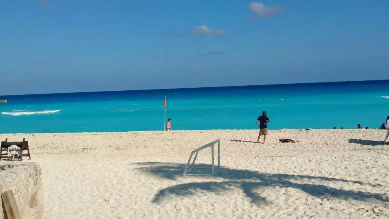 Beach in Apartment Ocean Front Cancun