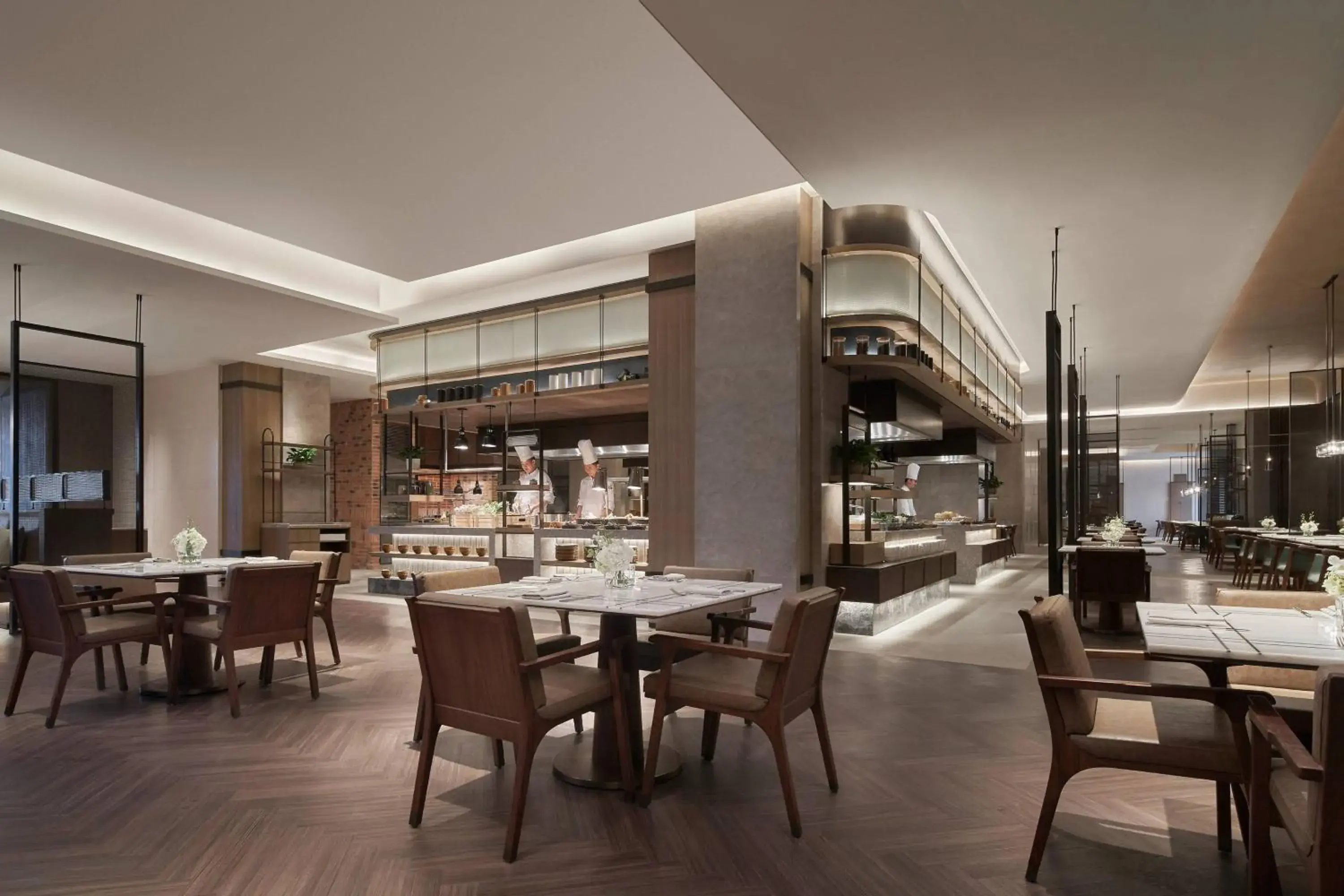 Kitchen or kitchenette, Restaurant/Places to Eat in Fuzhou Marriott Hotel Riverside