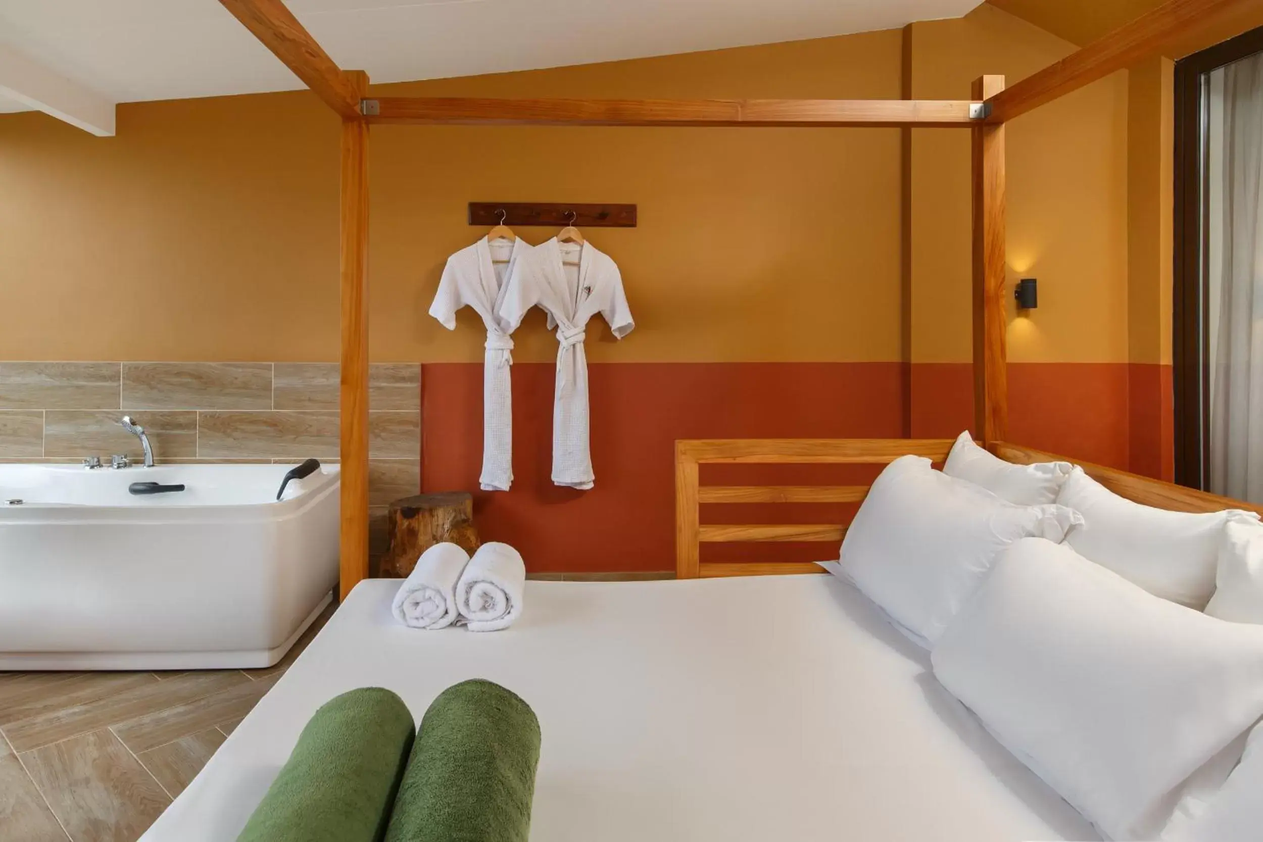Bathroom, Bed in Club Himalaya, by ACE Hotels