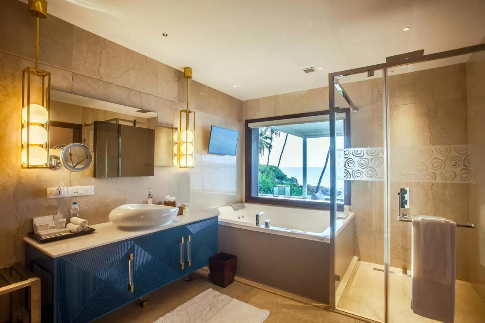 Bathroom in The Leela Kovalam, a Raviz Hotel