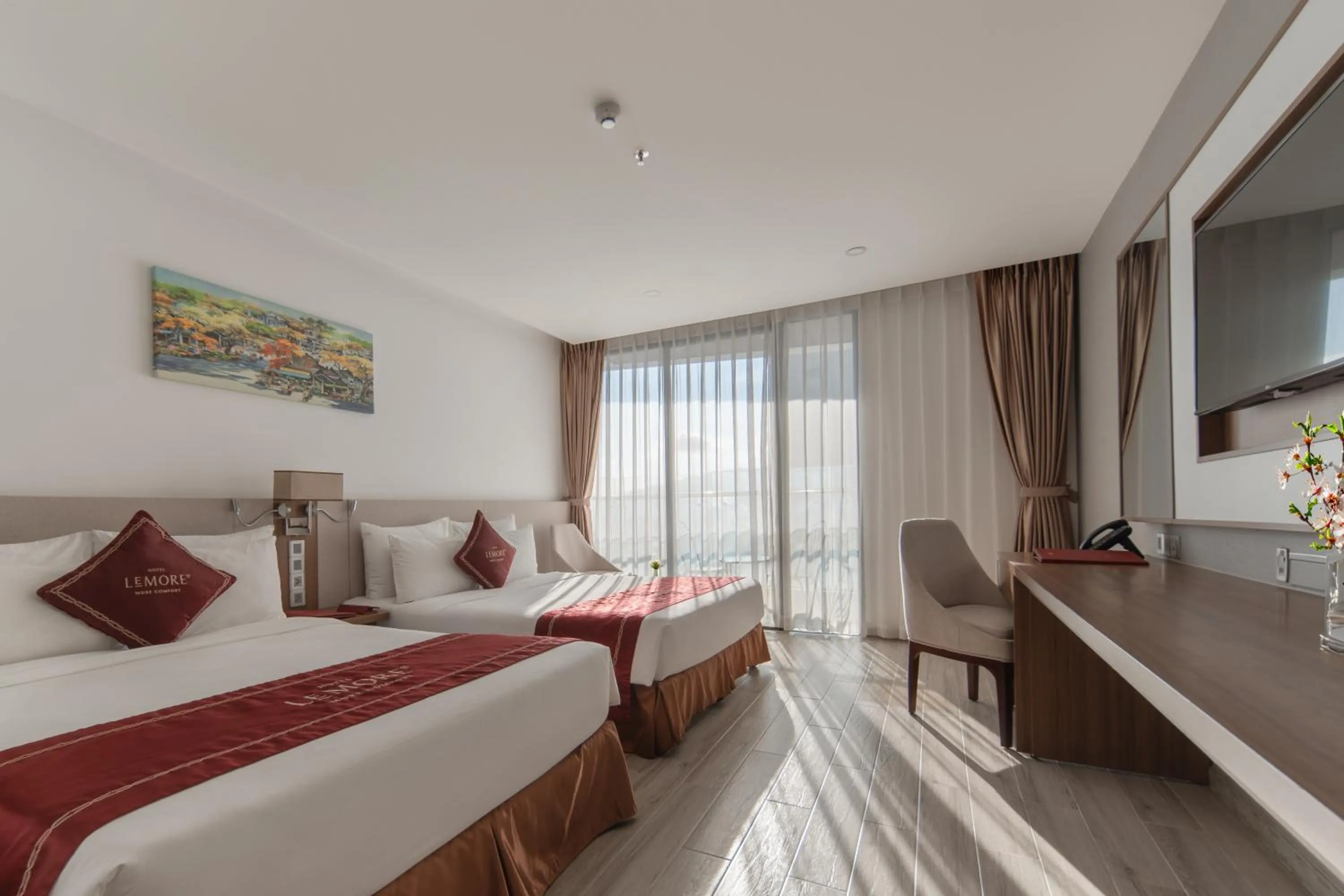TV and multimedia, Bed in LeMore Hotel Nha Trang