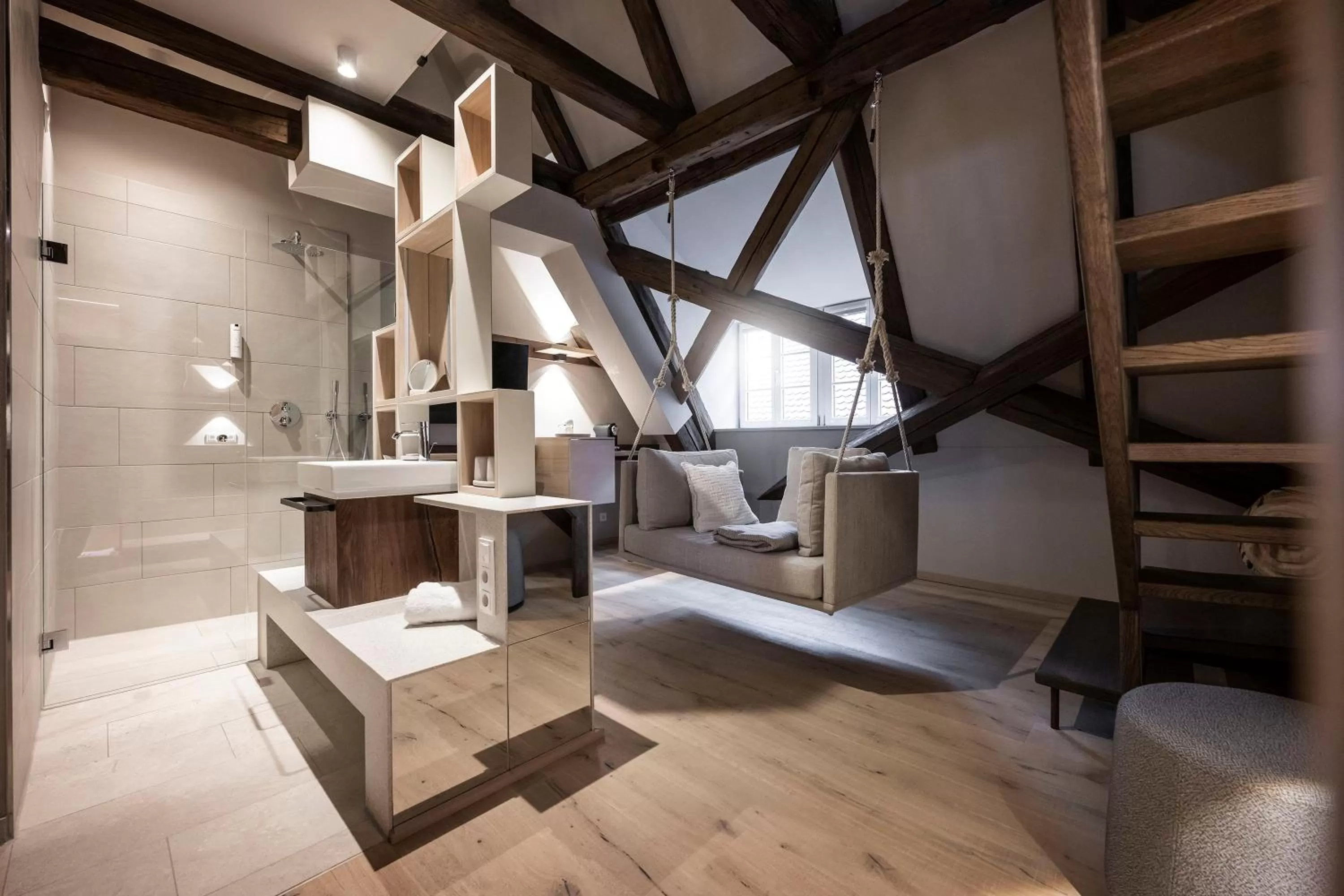 Bathroom in HOTEL & SPA Goldene Rose