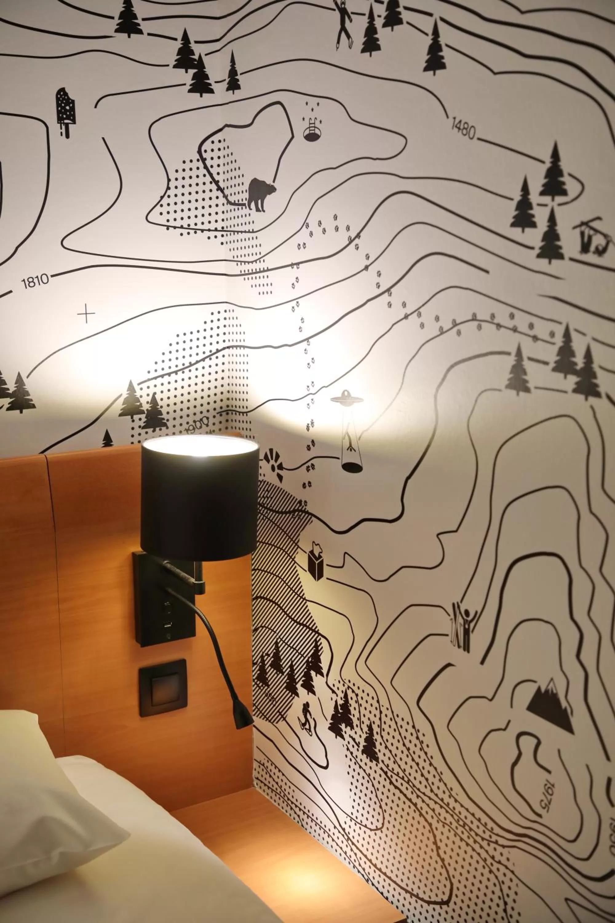 Decorative detail, Bed in Mercure Grenoble Centre Alpotel