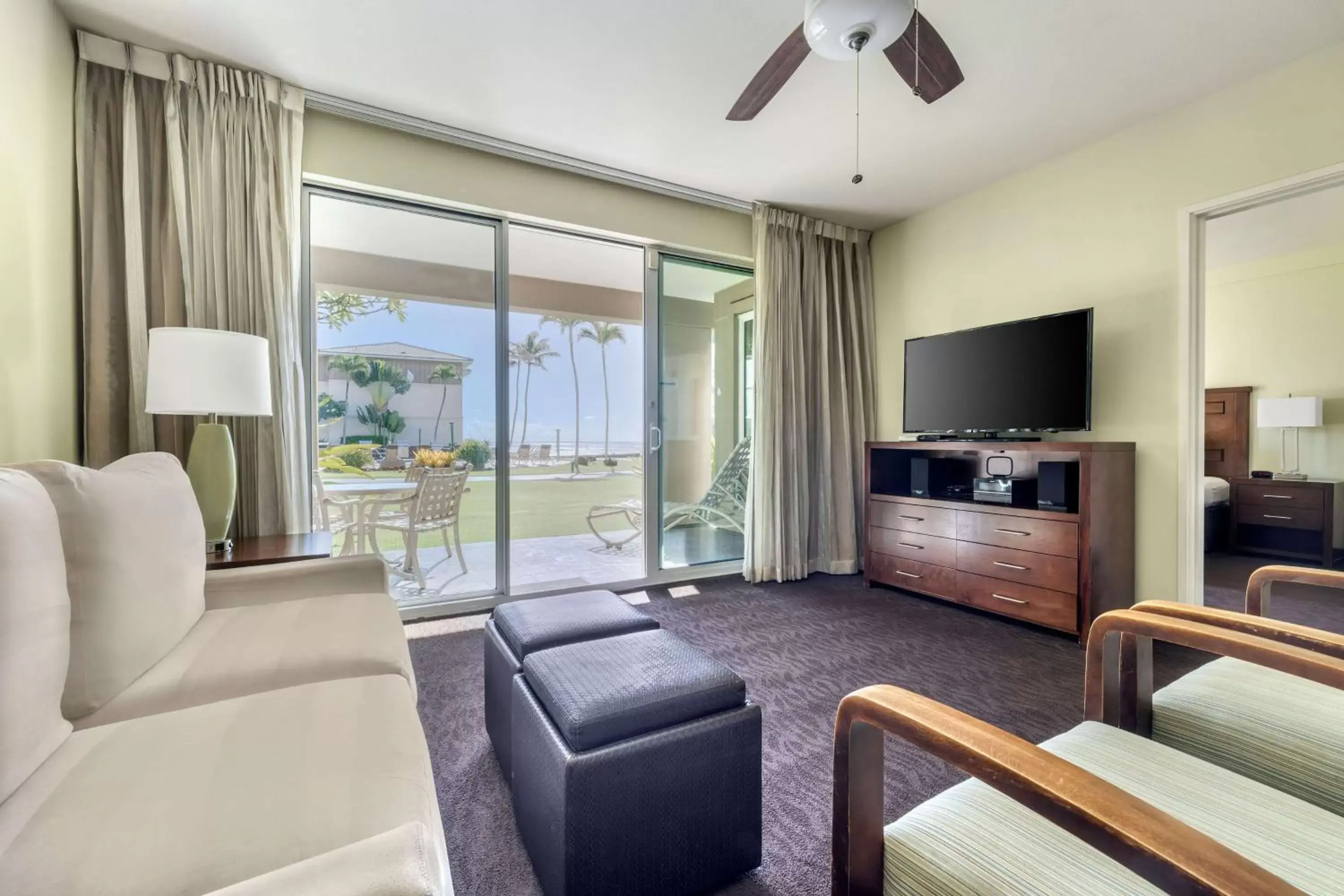 Living room, Seating Area in Hilton Vacation Club The Point at Poipu Kauai