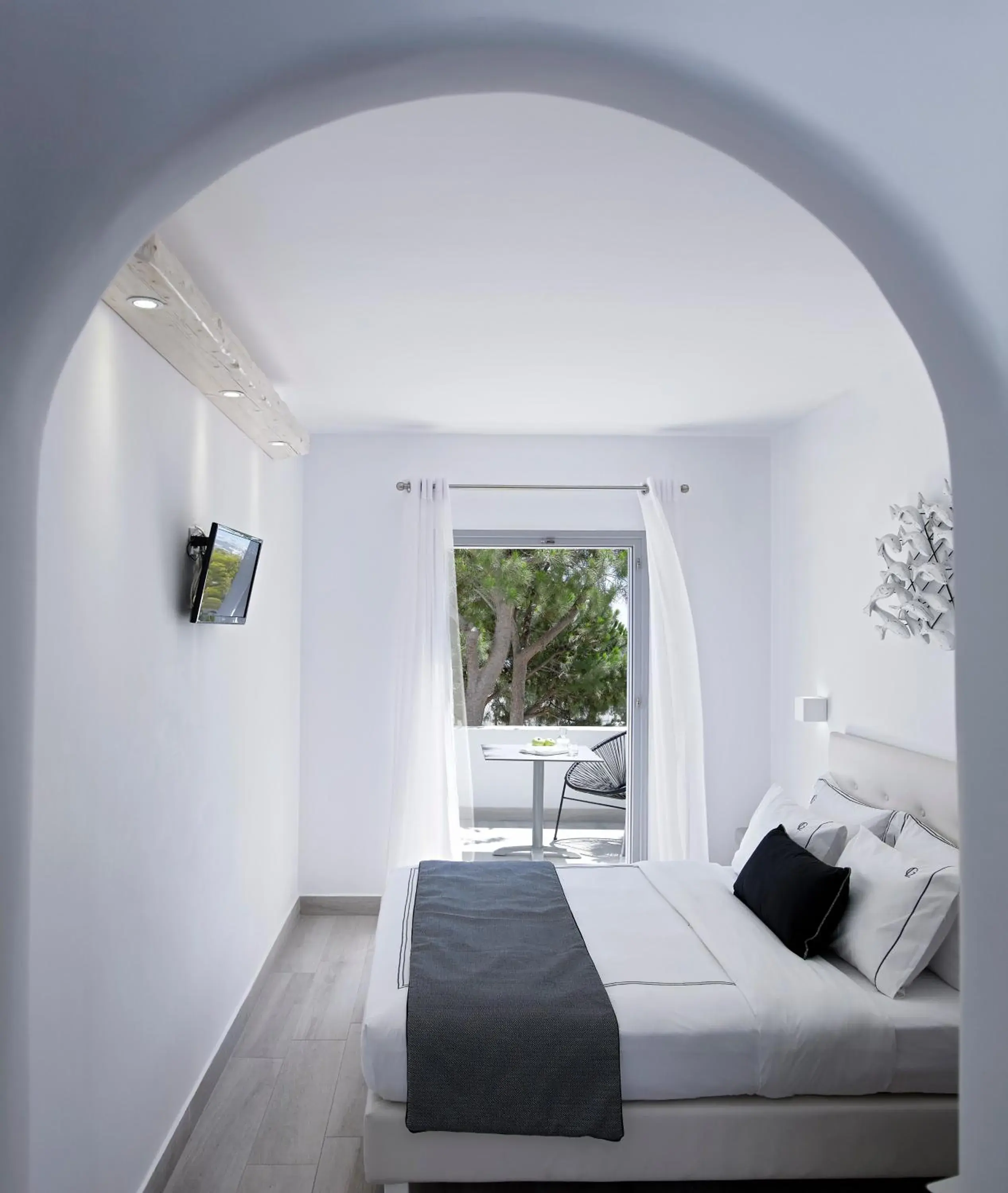 Bedroom, Bed in Kallisti Thera Hotel