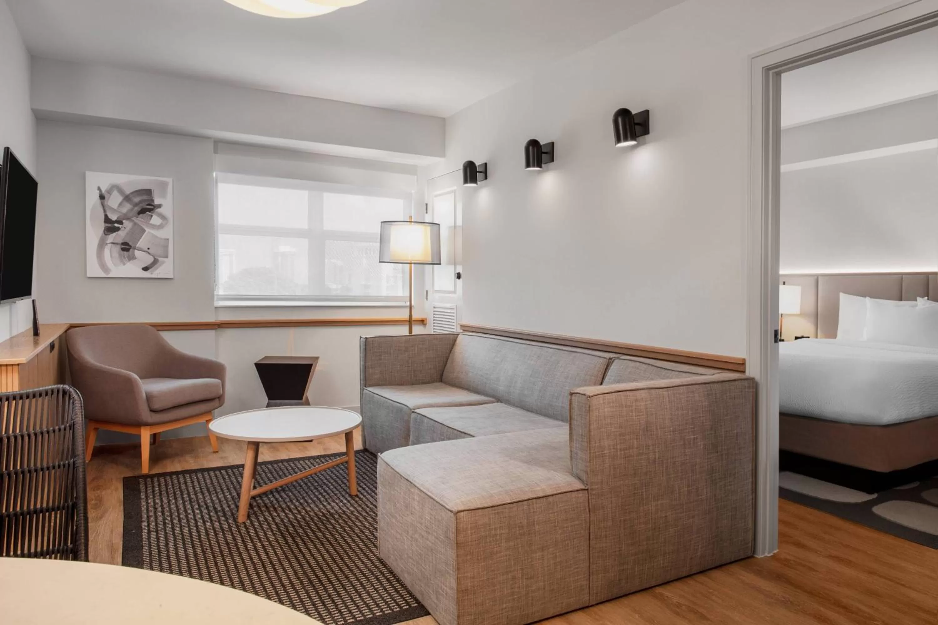 Living room, Bed in Residence Inn by Marriott Miami Aventura Mall