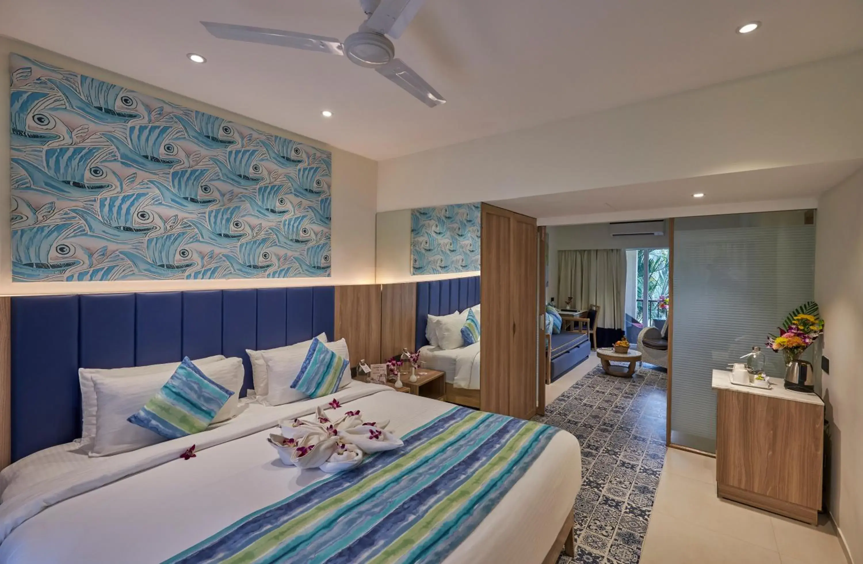 Bed in Royal Orchid Beach Resort & Spa, Utorda Beach Goa