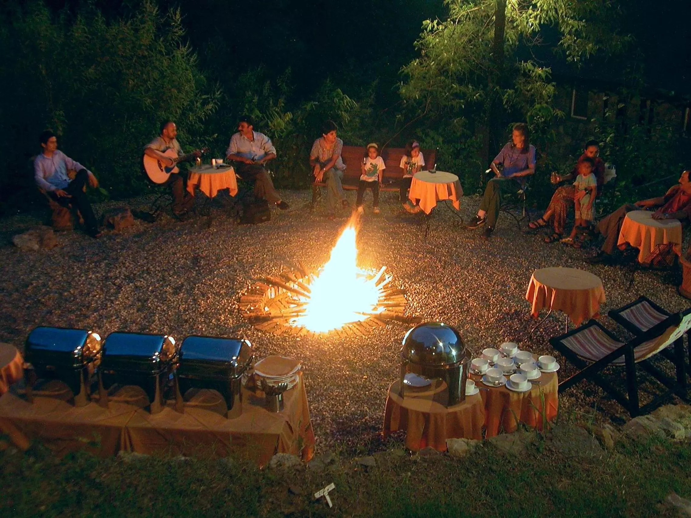 Seating area in Neemrana's Glasshouse on the Ganges