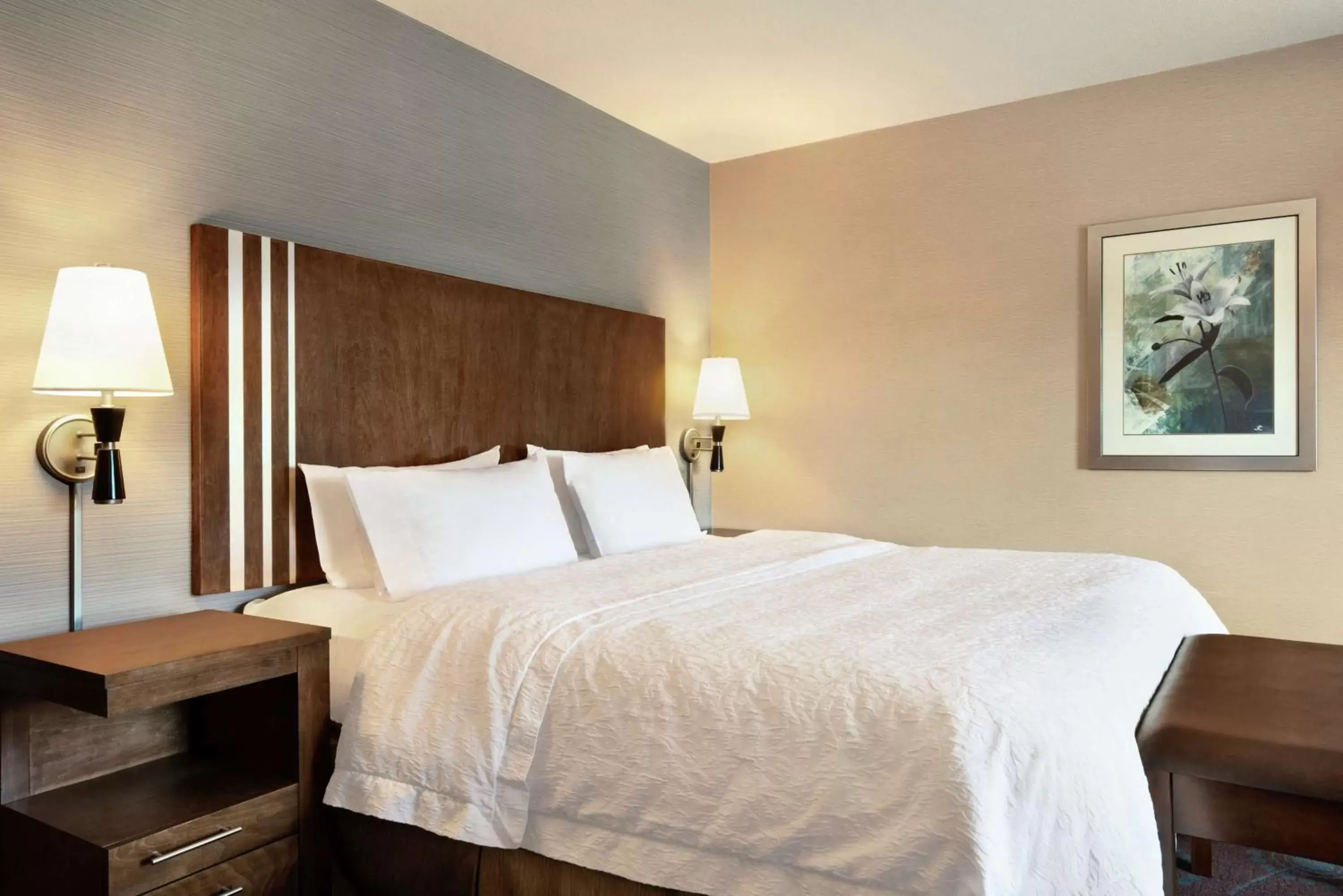 Bed in Hampton Inn & Suites Grafton