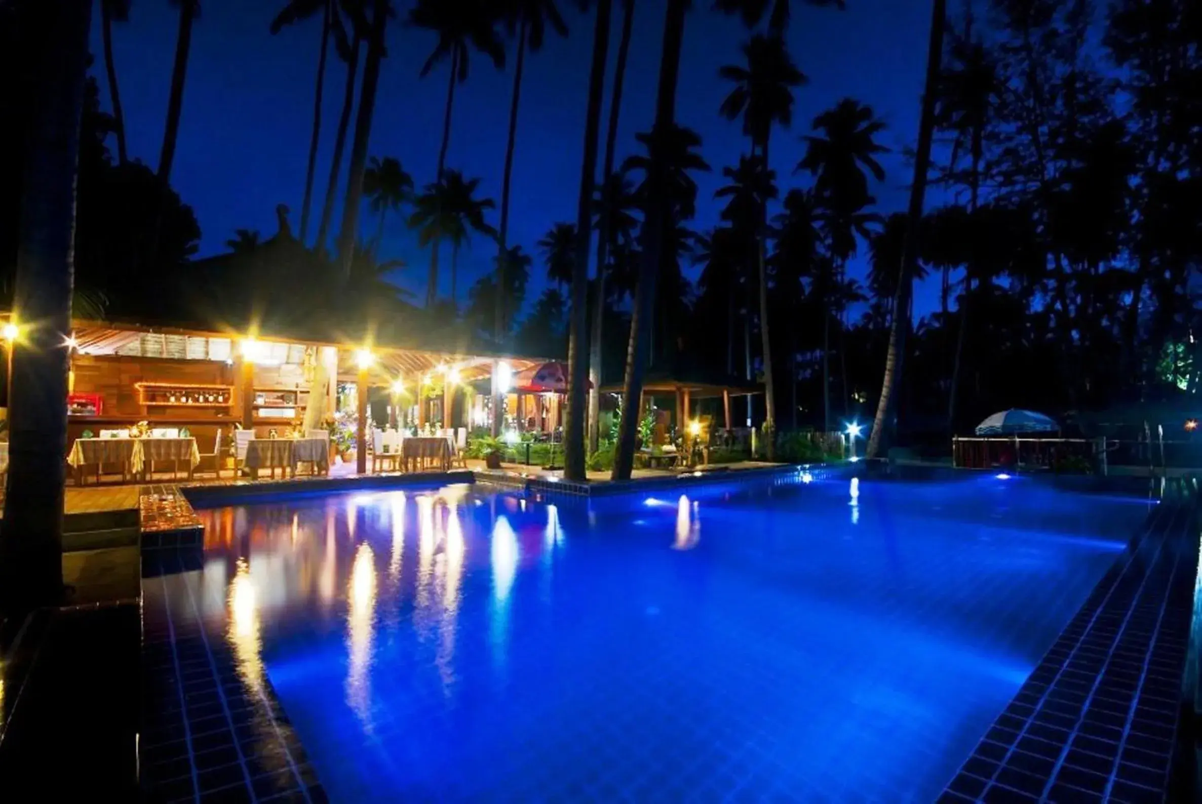 Night, Swimming Pool in Lipa Bay Resort