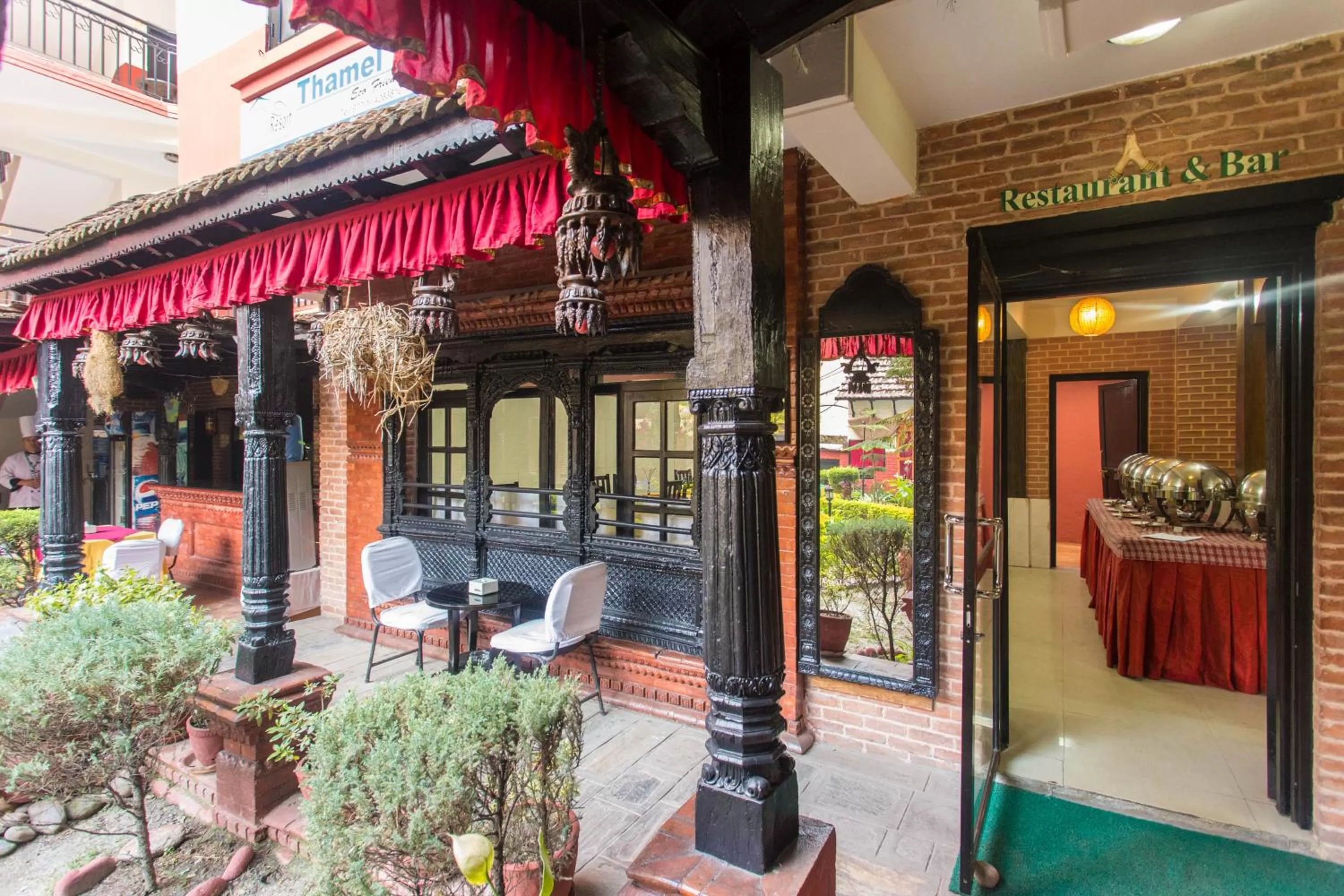 Communal kitchen in Thamel Eco Resort