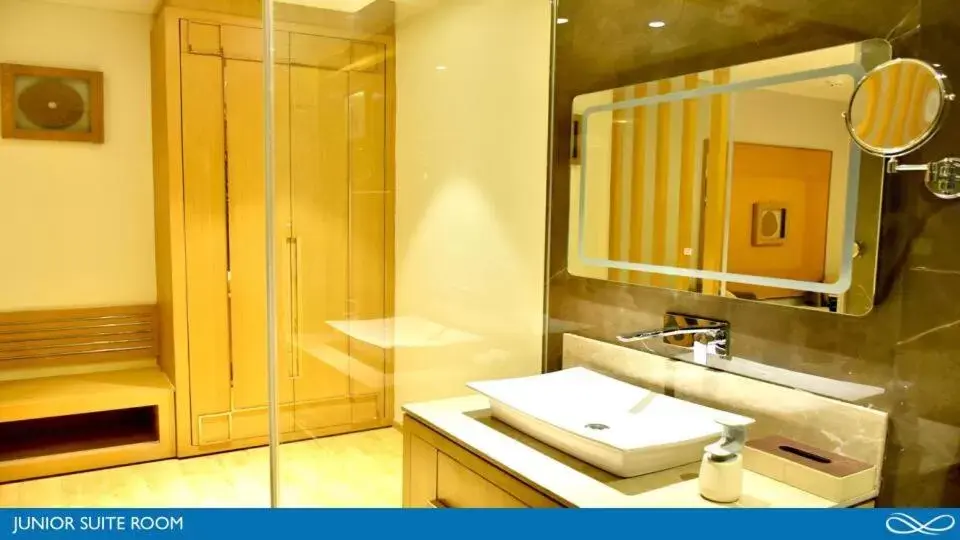 Shower, Bathroom in Sarovar Portico Morbi