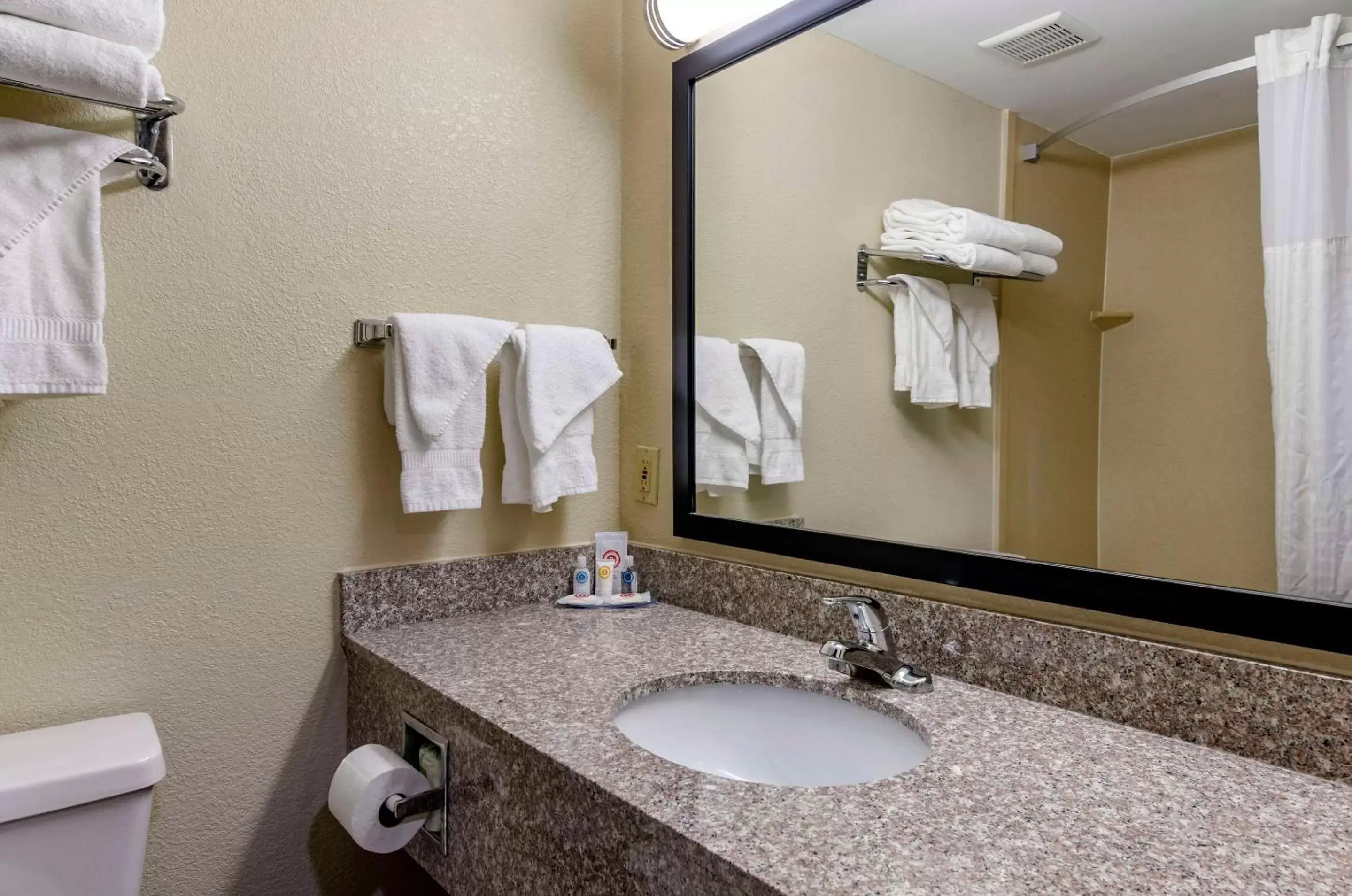 Bedroom, Bathroom in Comfort Inn & Suites Raphine - Lexington near I-81 and I-64