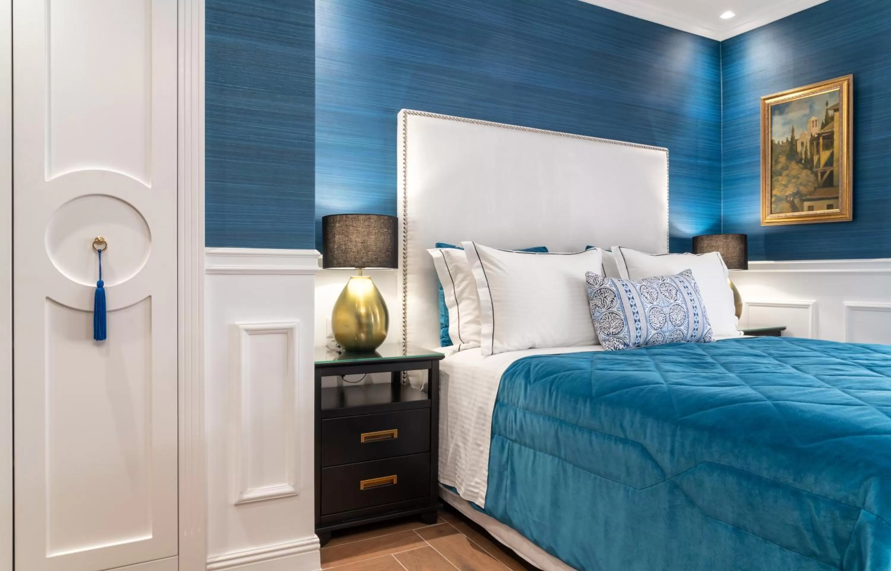 Bed in Evripidou Suites