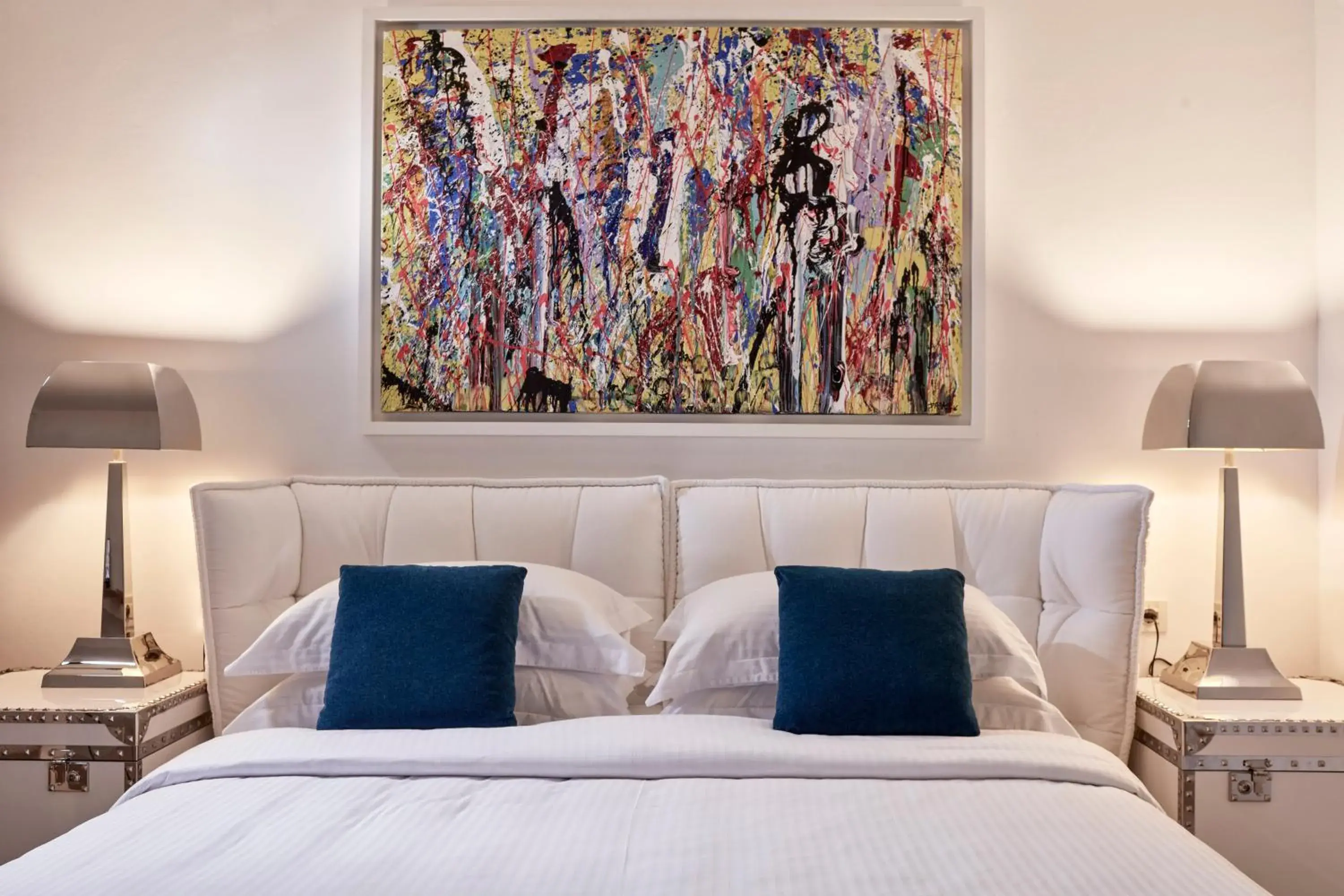 Bed in Myconian Ambassador Relais & Chateaux Bed in Myconian Ambassador Relais & Chateaux